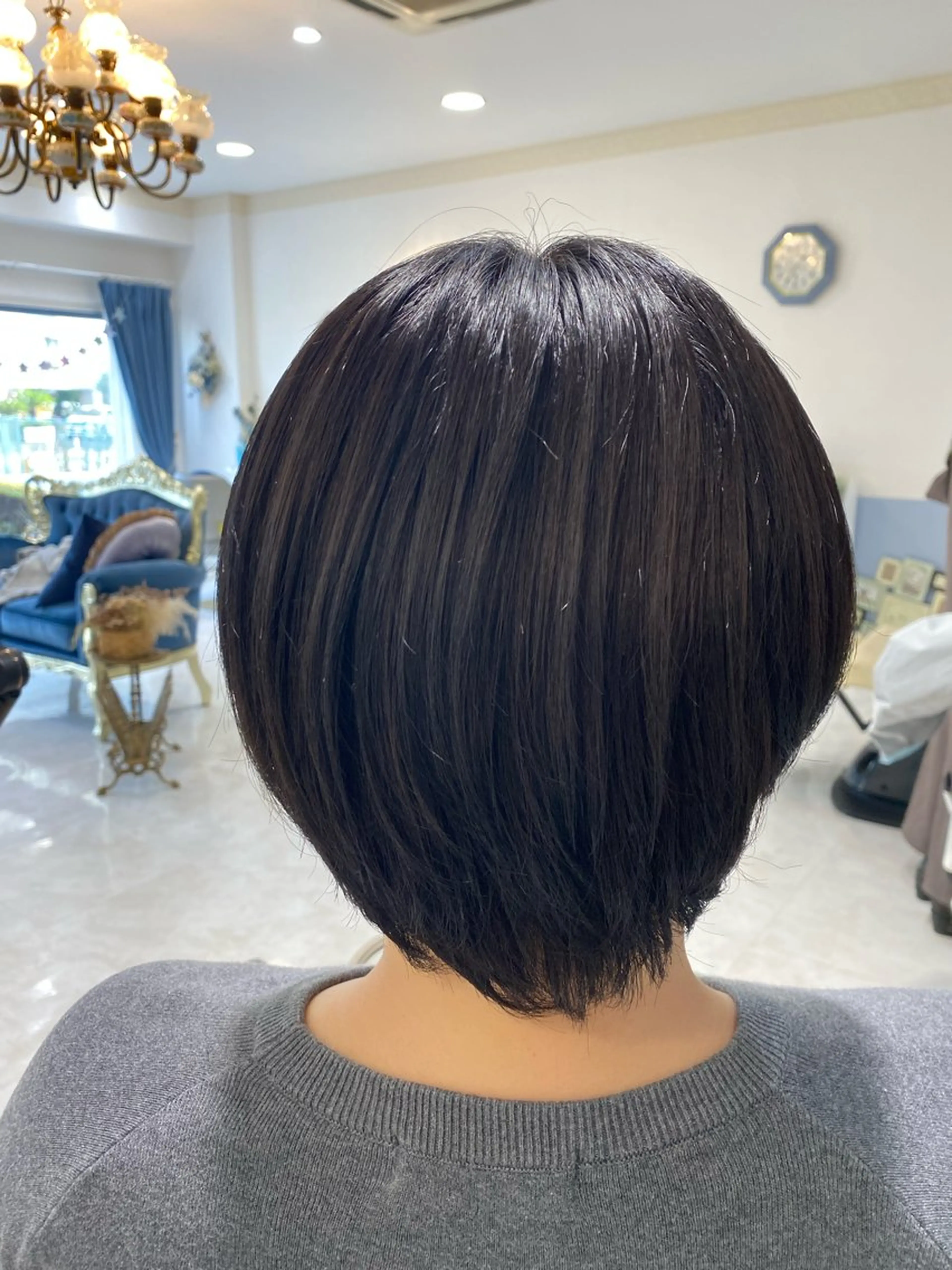 ショート カラー 黒髪 ブルーカラー ブルーブラック ルミア所属・MASUMI ／LUMIAのヘアスタイル