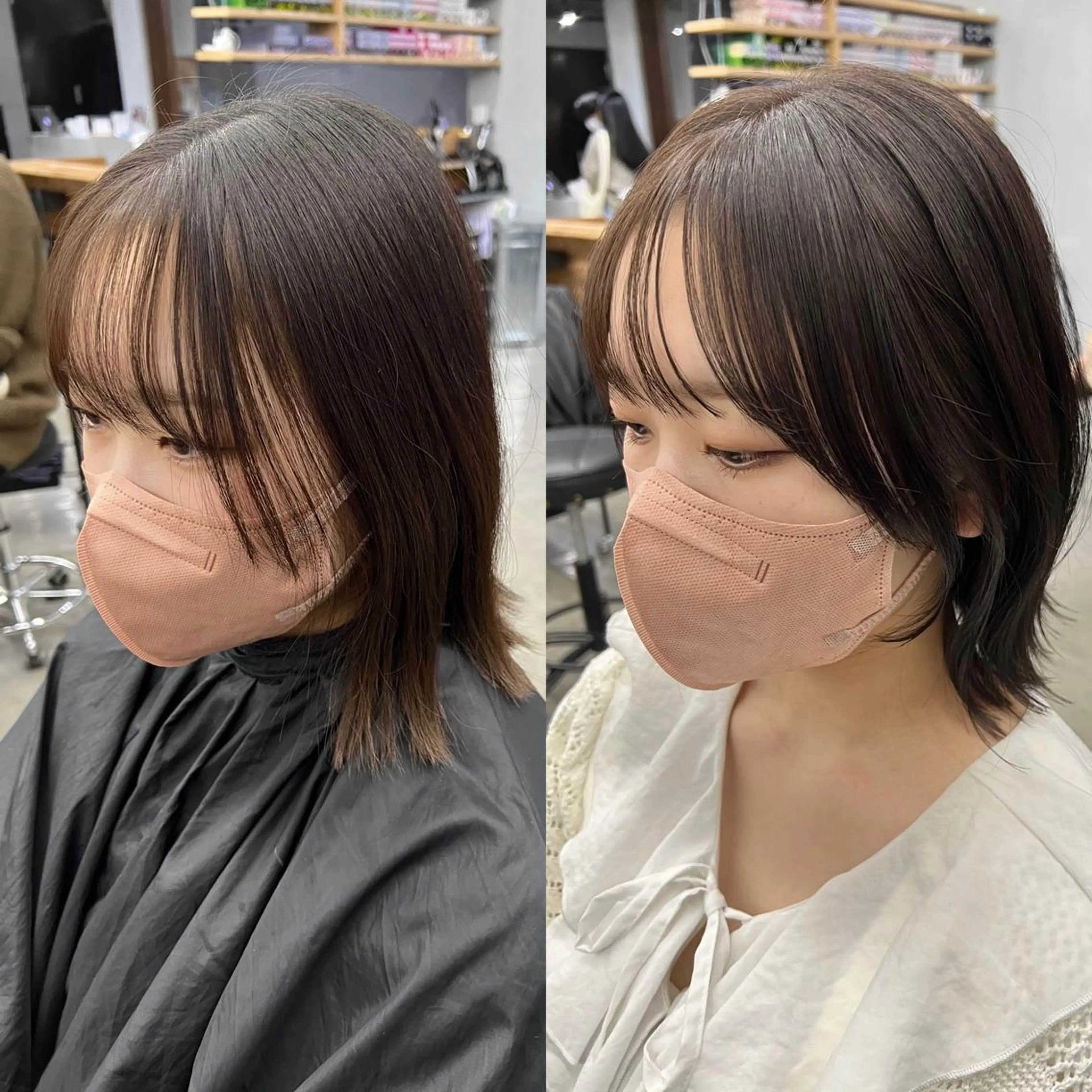 ショート カラー シースルーバング カット ヘアカラー トリートメント お顔まわりカット🌱 emo.村松泉綺のヘアスタイル