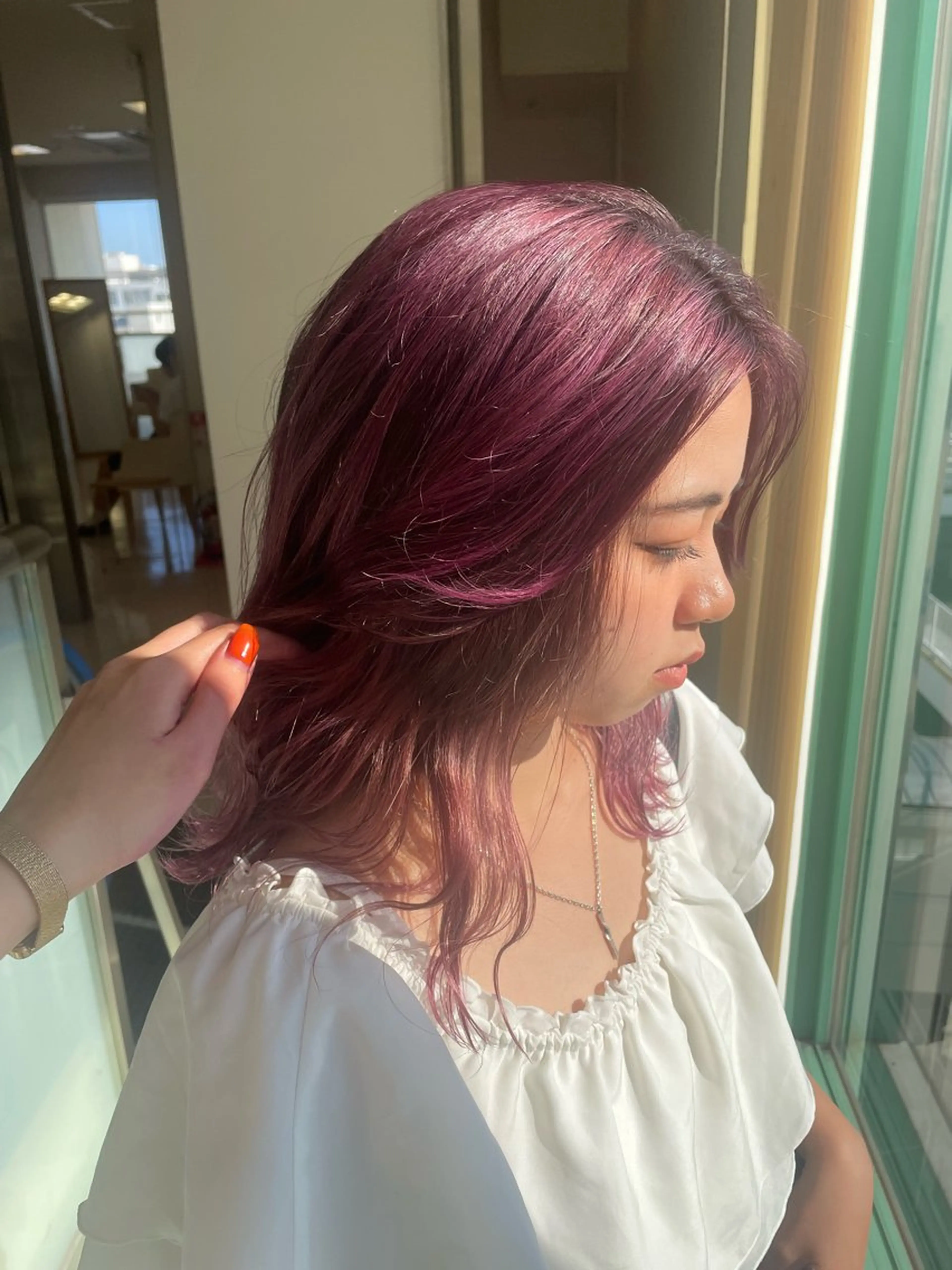 セミロング カラー カット ヘアカラー トリートメント ヘッドスパ ヘアセット 暖色レイヤー 🥀REIRIのヘアスタイル