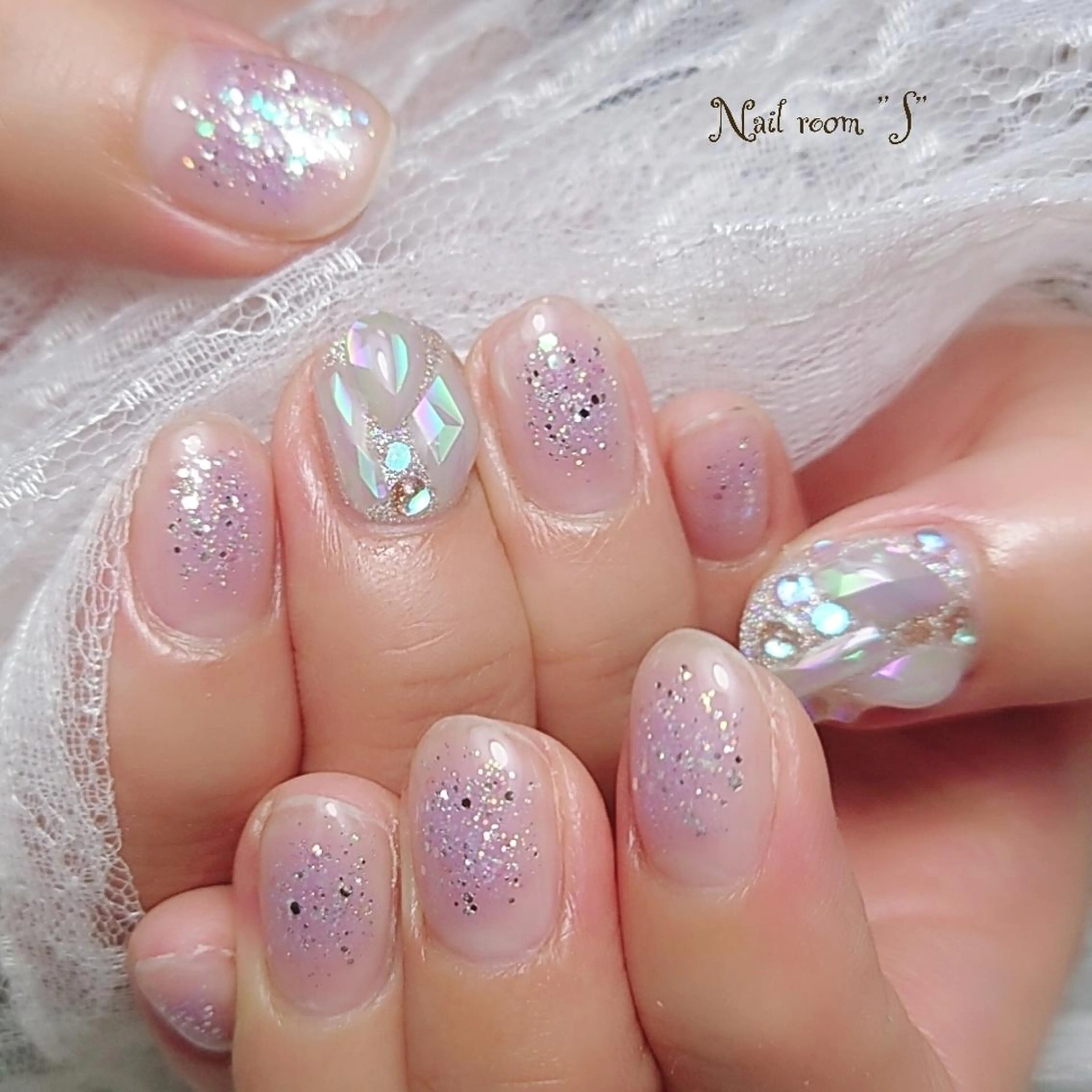 ネイル チークネイル ストーンネイル Nail room  "S"  SAKAIのネイルデザイン