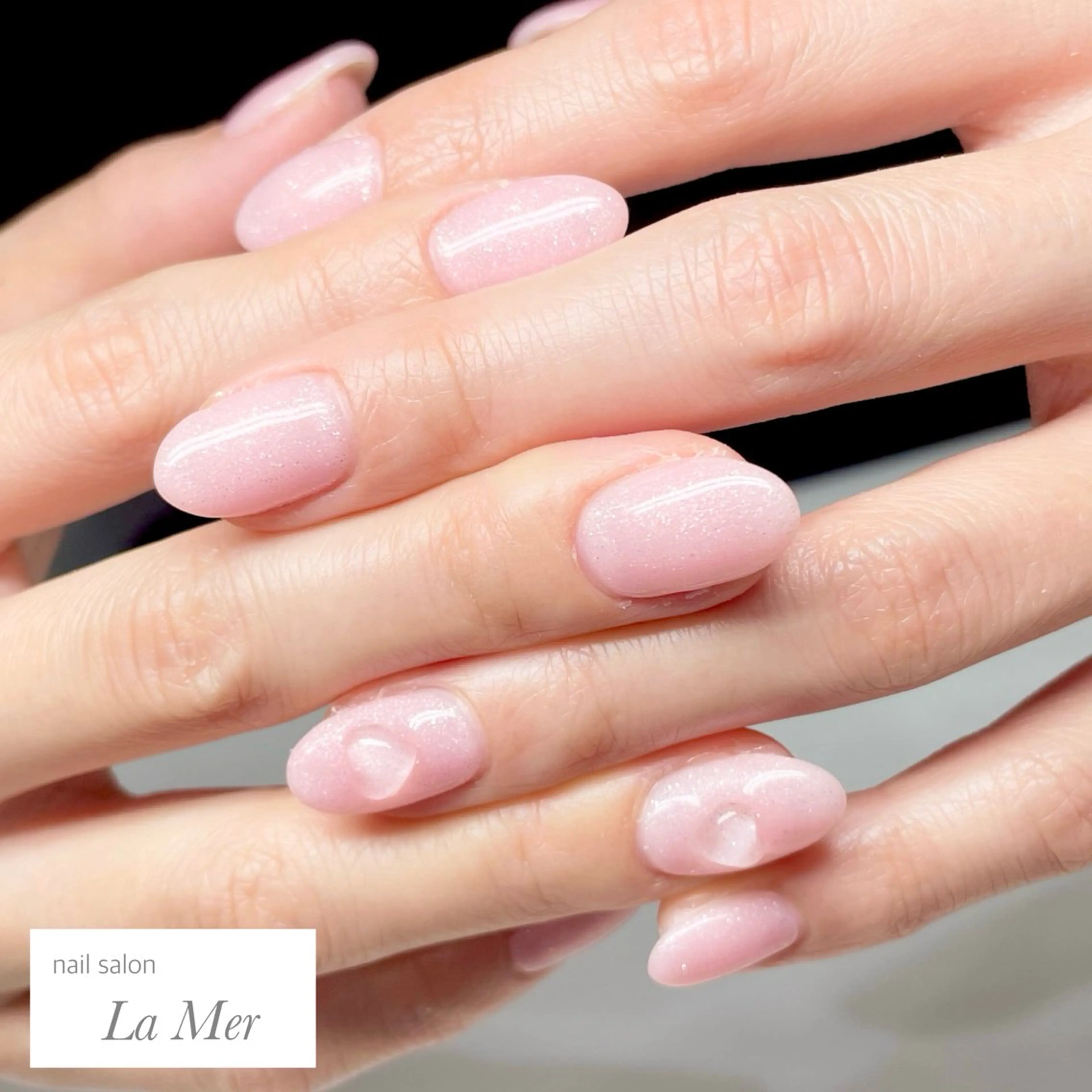 ネイル クリアネイル ハート ラメ(グリッター) オフィスネイル ワンカラーネイル ハンドネイル nailsalon La Merのネイルデザイン