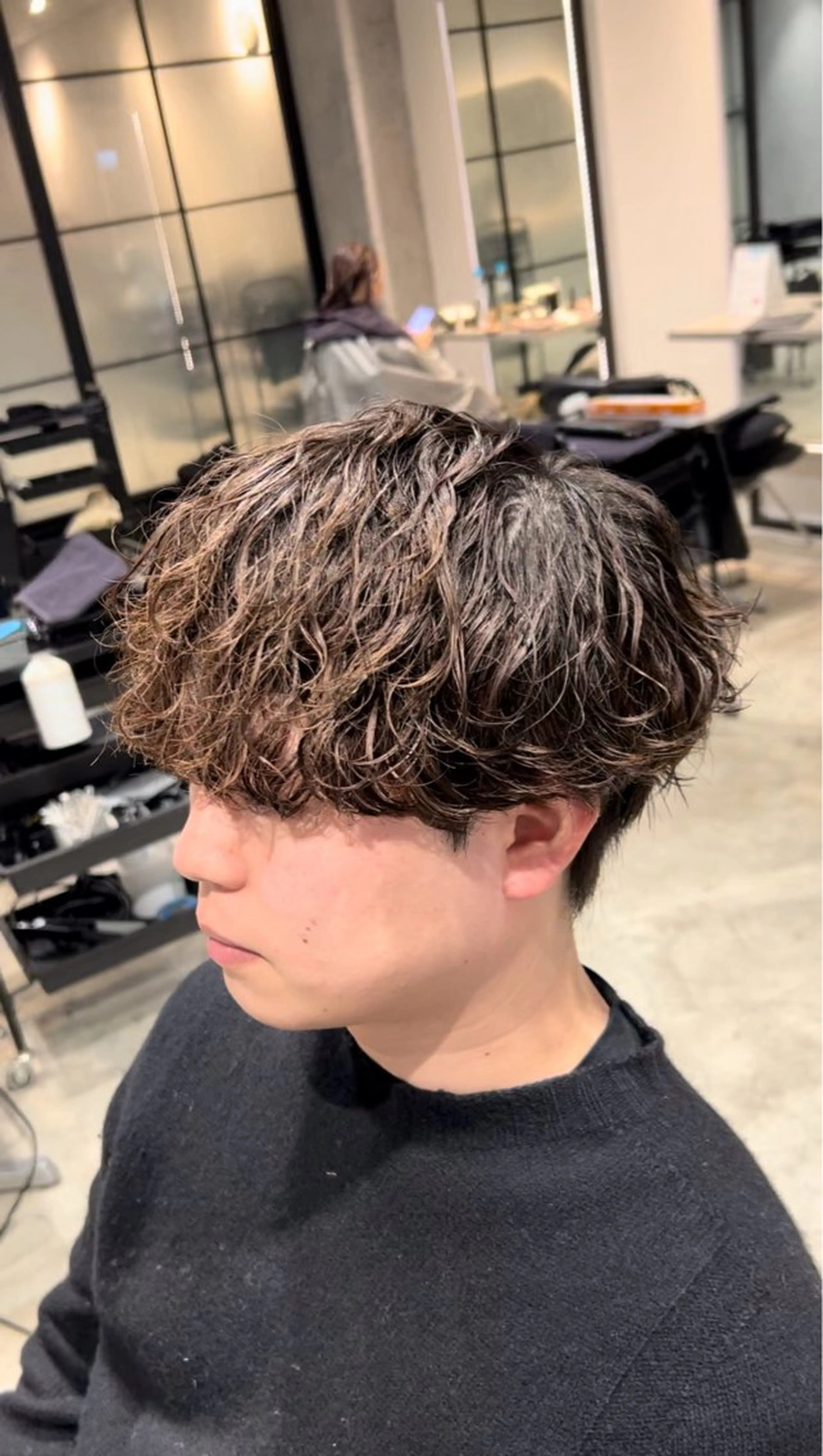 パーマ メンズ カット パーマ トリートメント 韓国ヘアダウンパーマ シャドウパーマ/航太のヘアスタイル