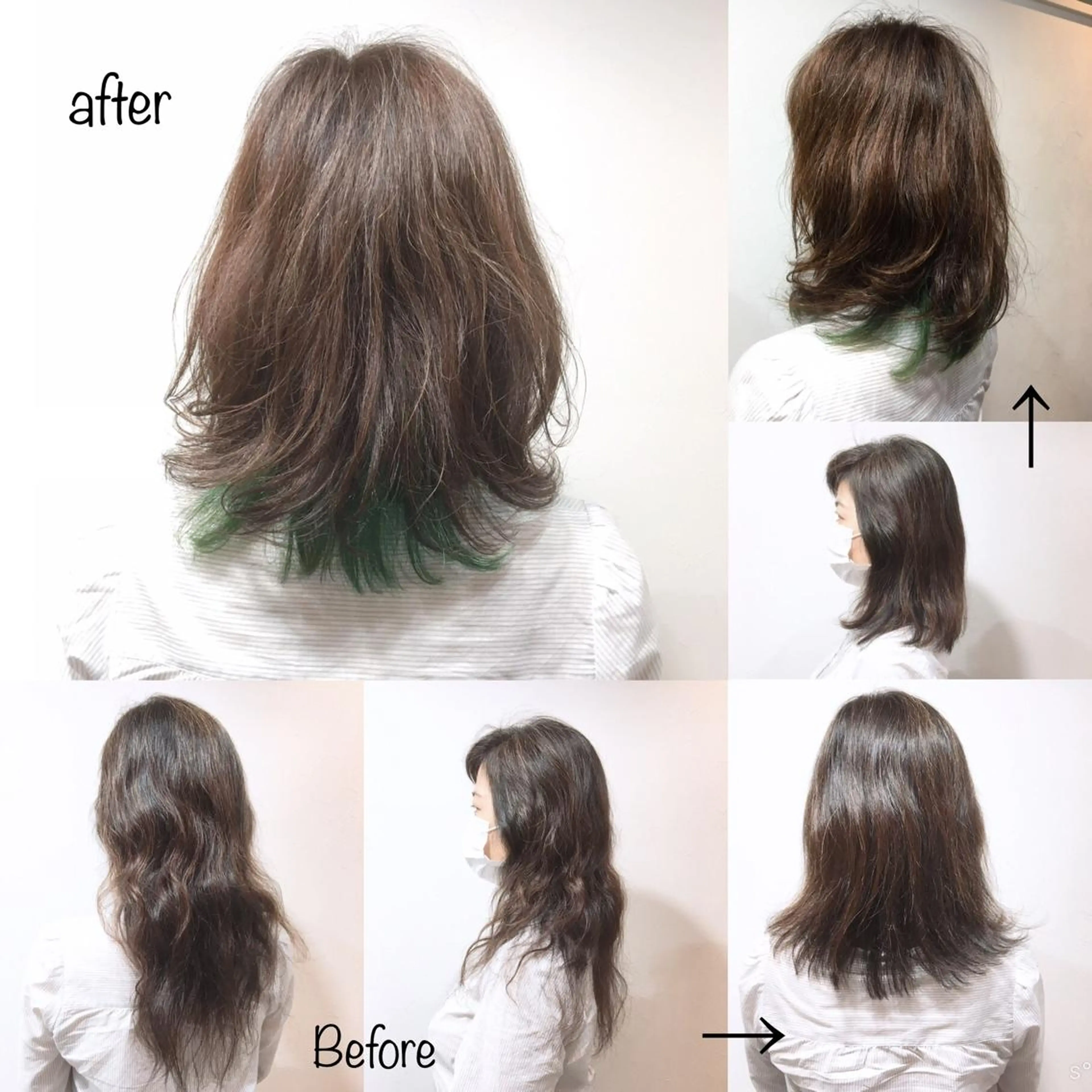 セミロング カラー セミロングパーマ インナーカラー OKAWA TAKAHIROのヘアスタイル