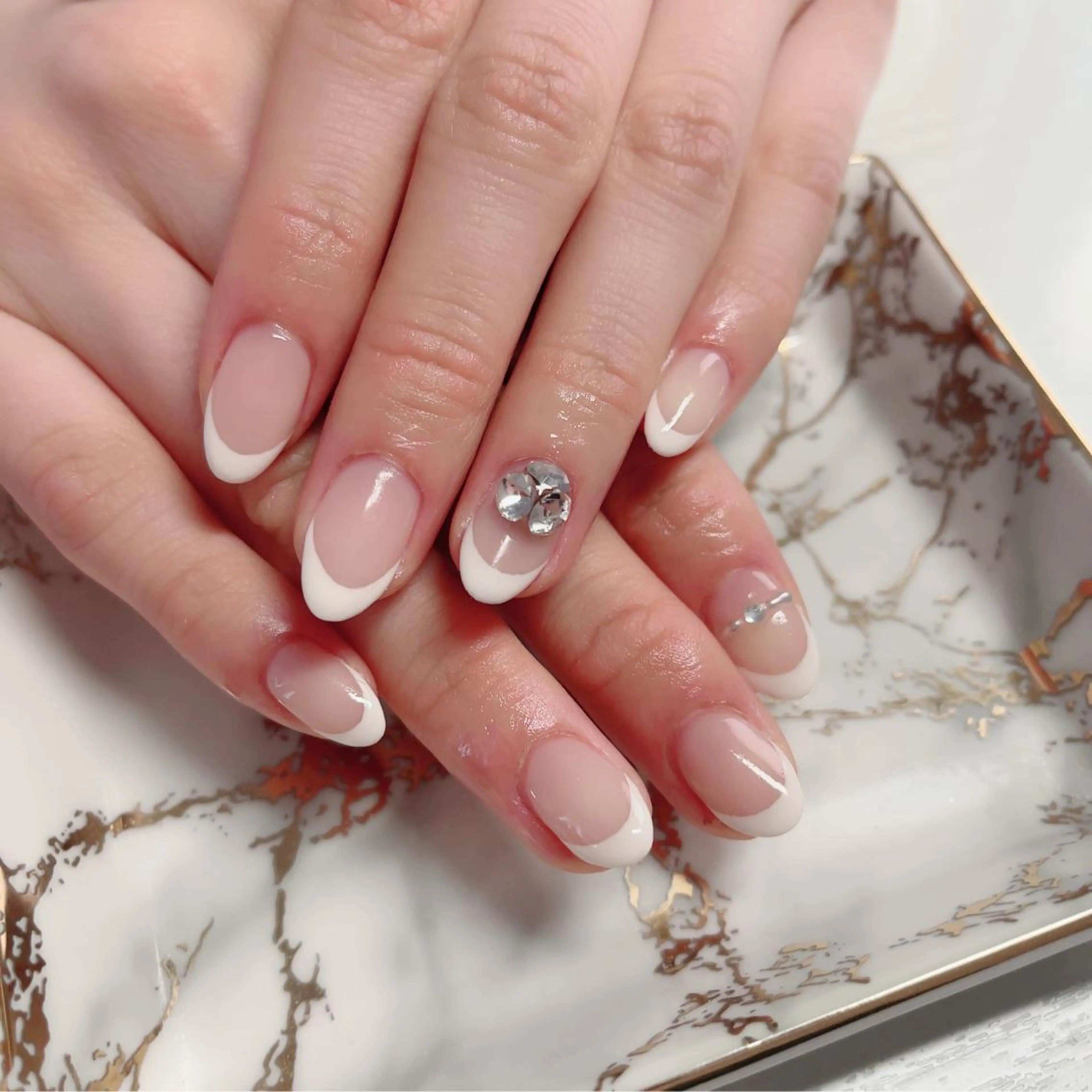 ネイル フレンチネイル ジェルネイル オフィスネイル シンプルネイル 春ネイル ハンドネイル Baby Nailのネイルデザイン