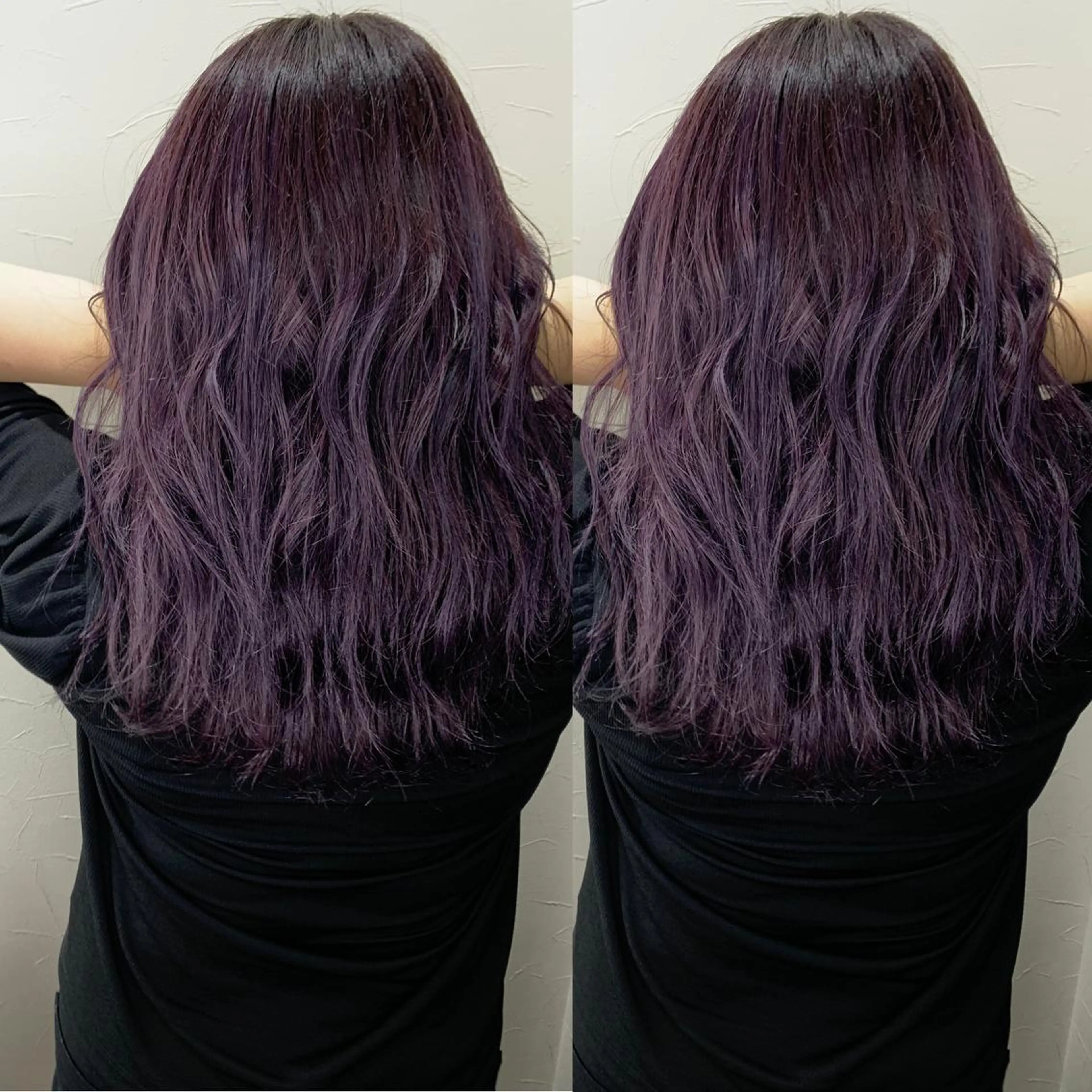 セミロング パープルカラー カット パーマ 似合わせ提案 将真のヘアスタイル