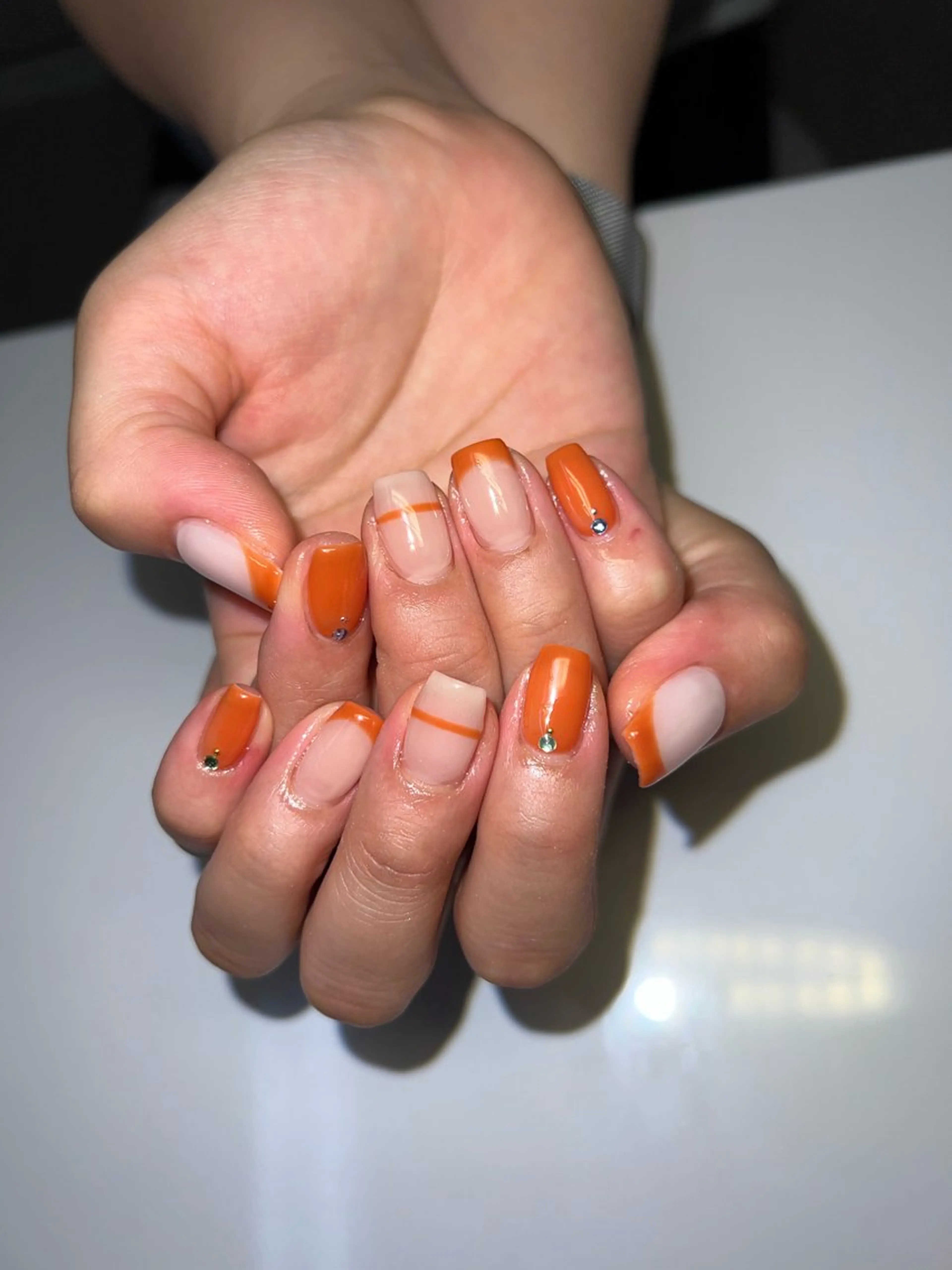ネイル ハンドネイル m.nail/ 🐄💛🧡❤️のネイルデザイン