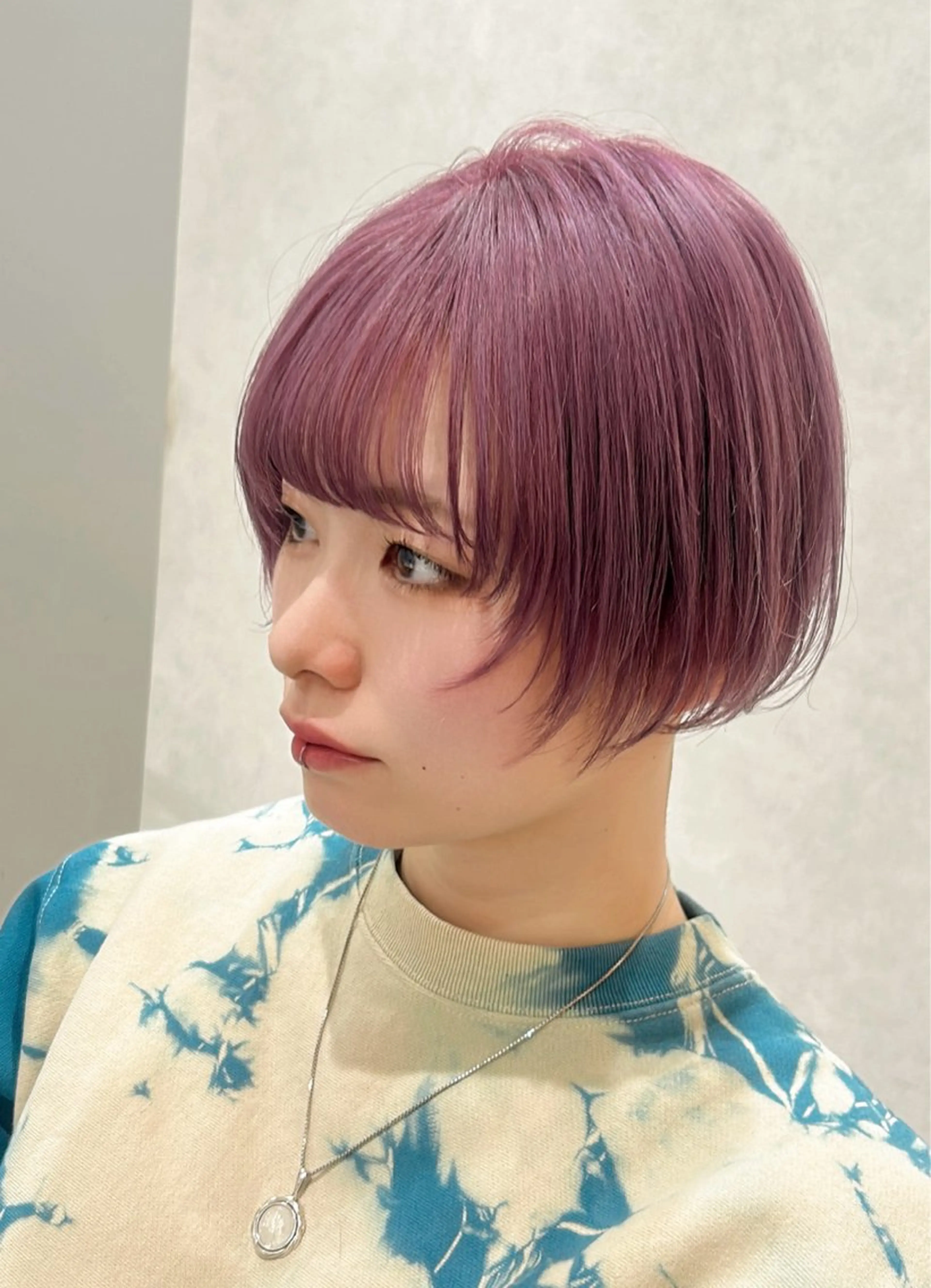 ショート 顔まわりレイヤー レイヤーカット 小顔カット カット ヘアカラー トリートメント 柔らかい縮毛矯正/ ボブ/北林のヘアスタイル