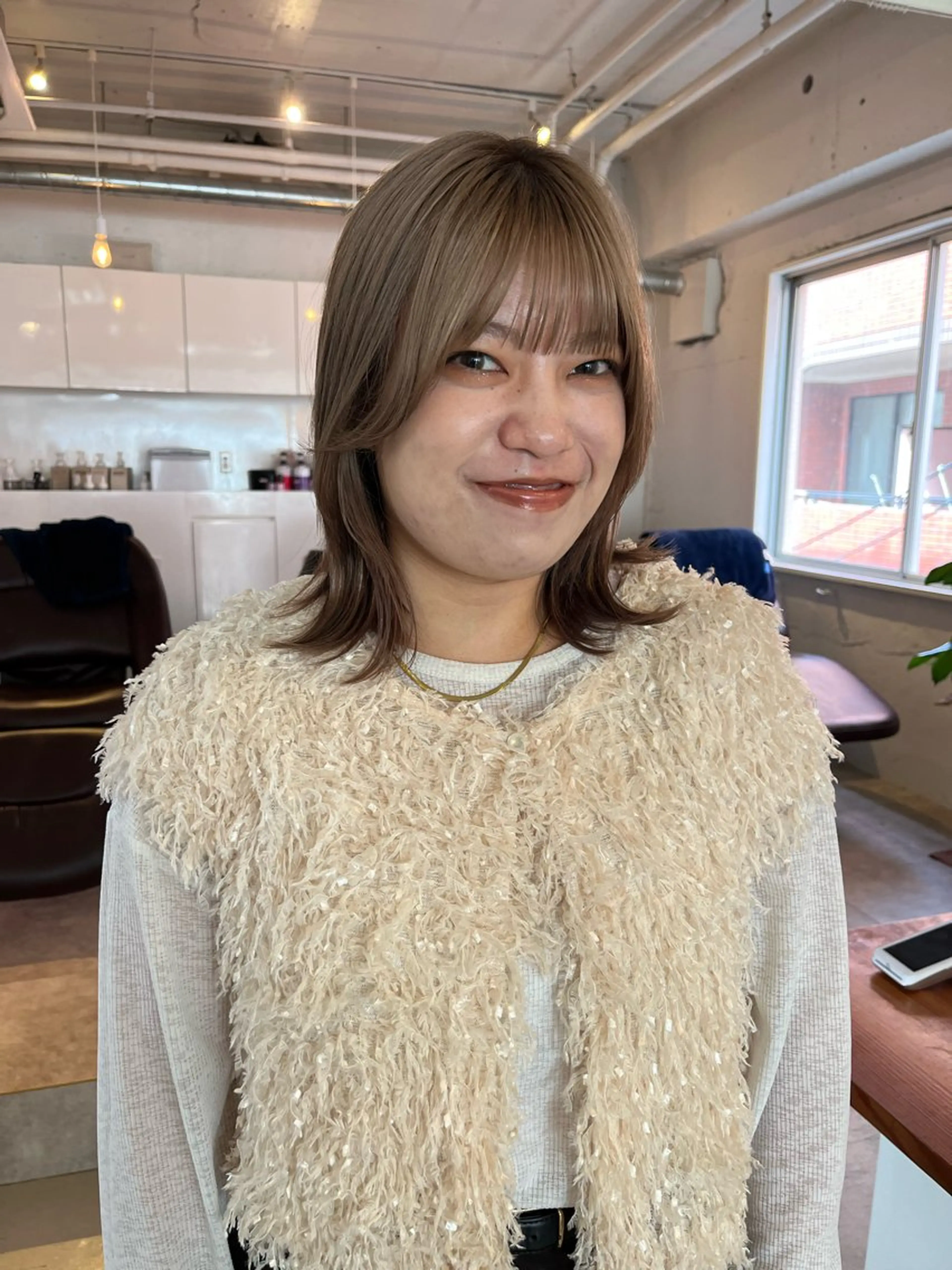 ミディアム カット ヘアカラー トリートメント 横浜美容室LINE /古賀紅音🍃のヘアスタイル