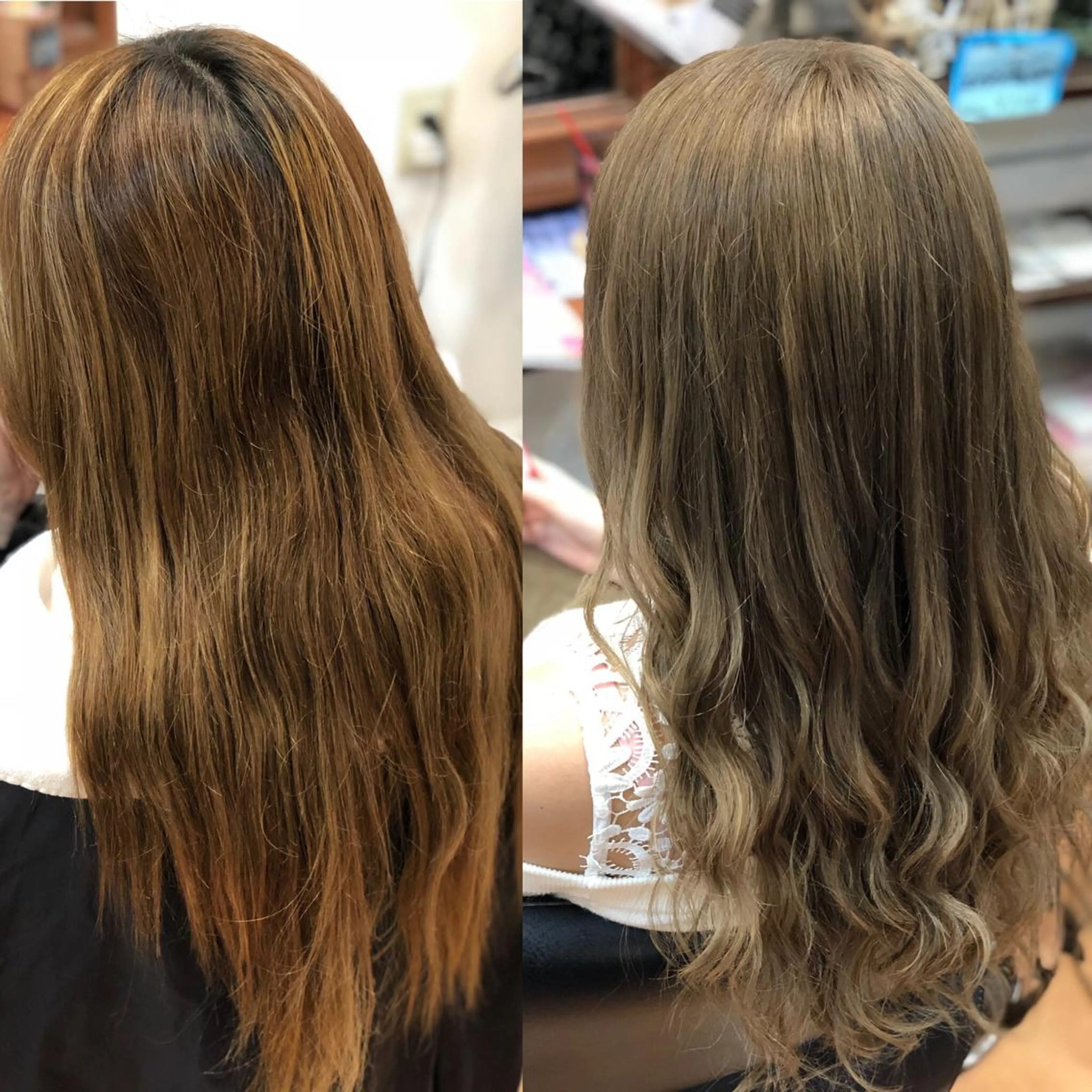 ロング セピアベージュ ヘアカラー トリートメント LOCO Ko-kiのヘアスタイル