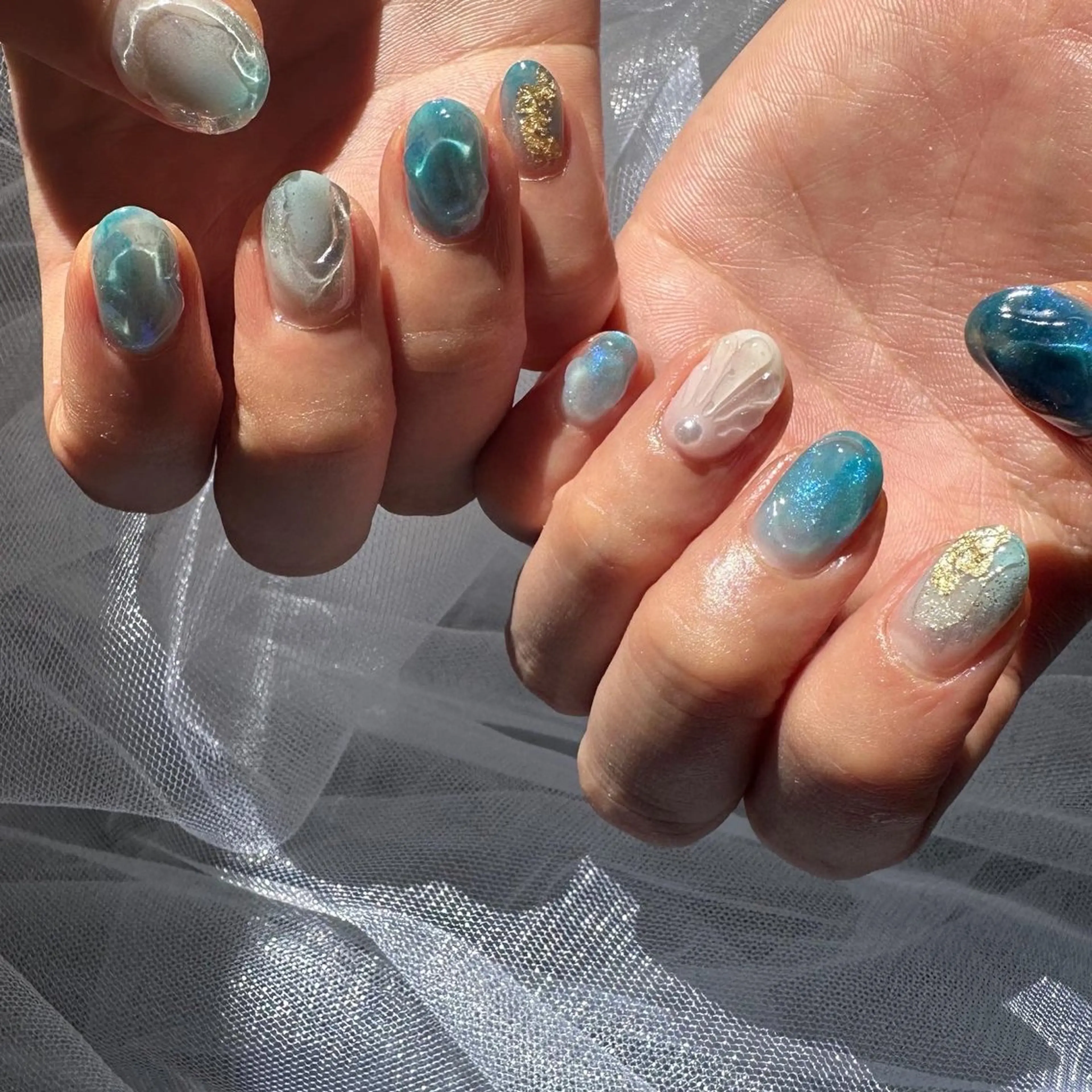 ネイル クリアネイル 氷ネイル・うるうるネイル 韓国ネイル ニュアンスネイル 夏ネイル 🪞KAPE NAIL 🪞のネイルデザイン