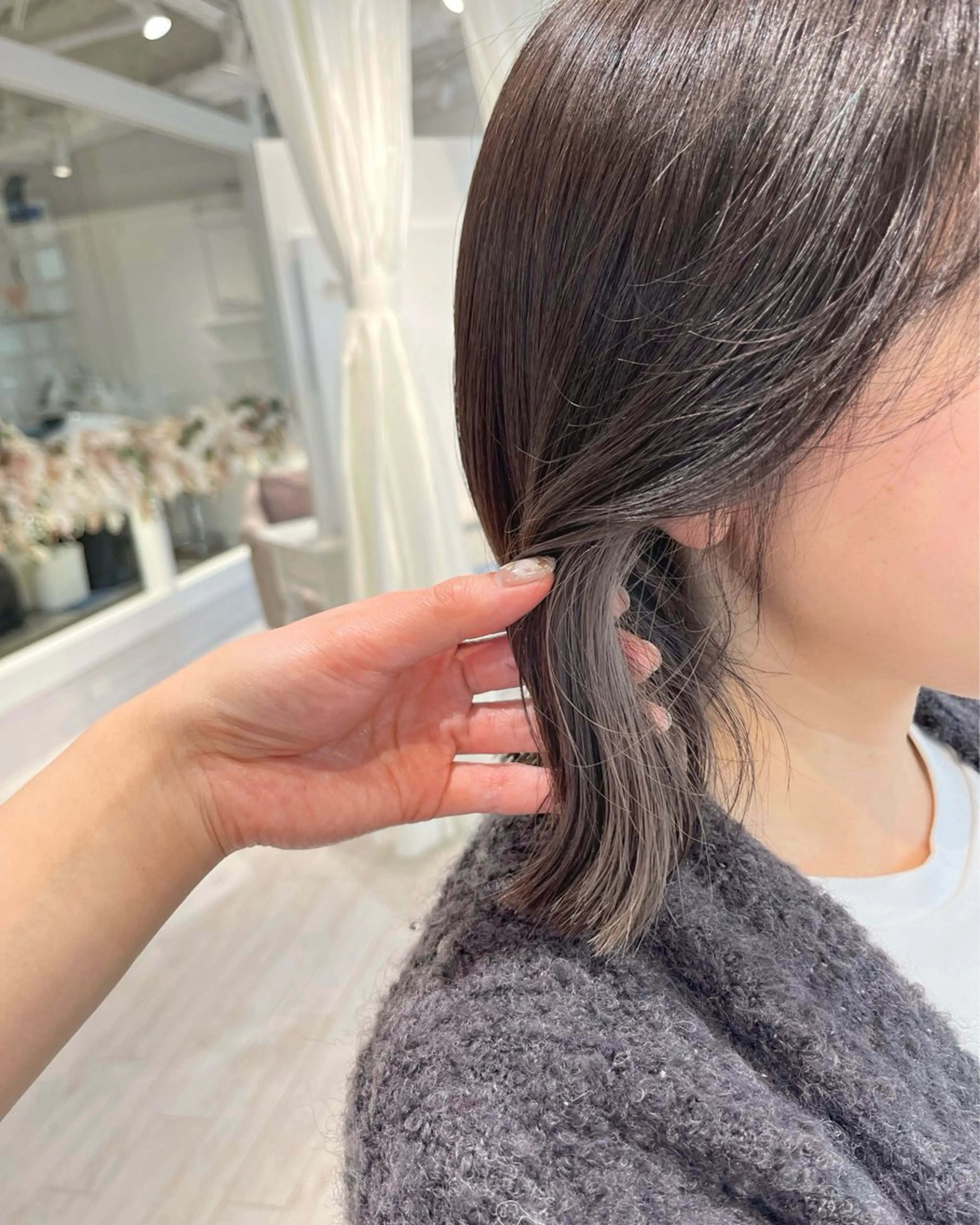 ミディアム ボブ カット ヘアカラー トリートメント ボブ/レイヤー/ 茉莉花のヘアスタイル