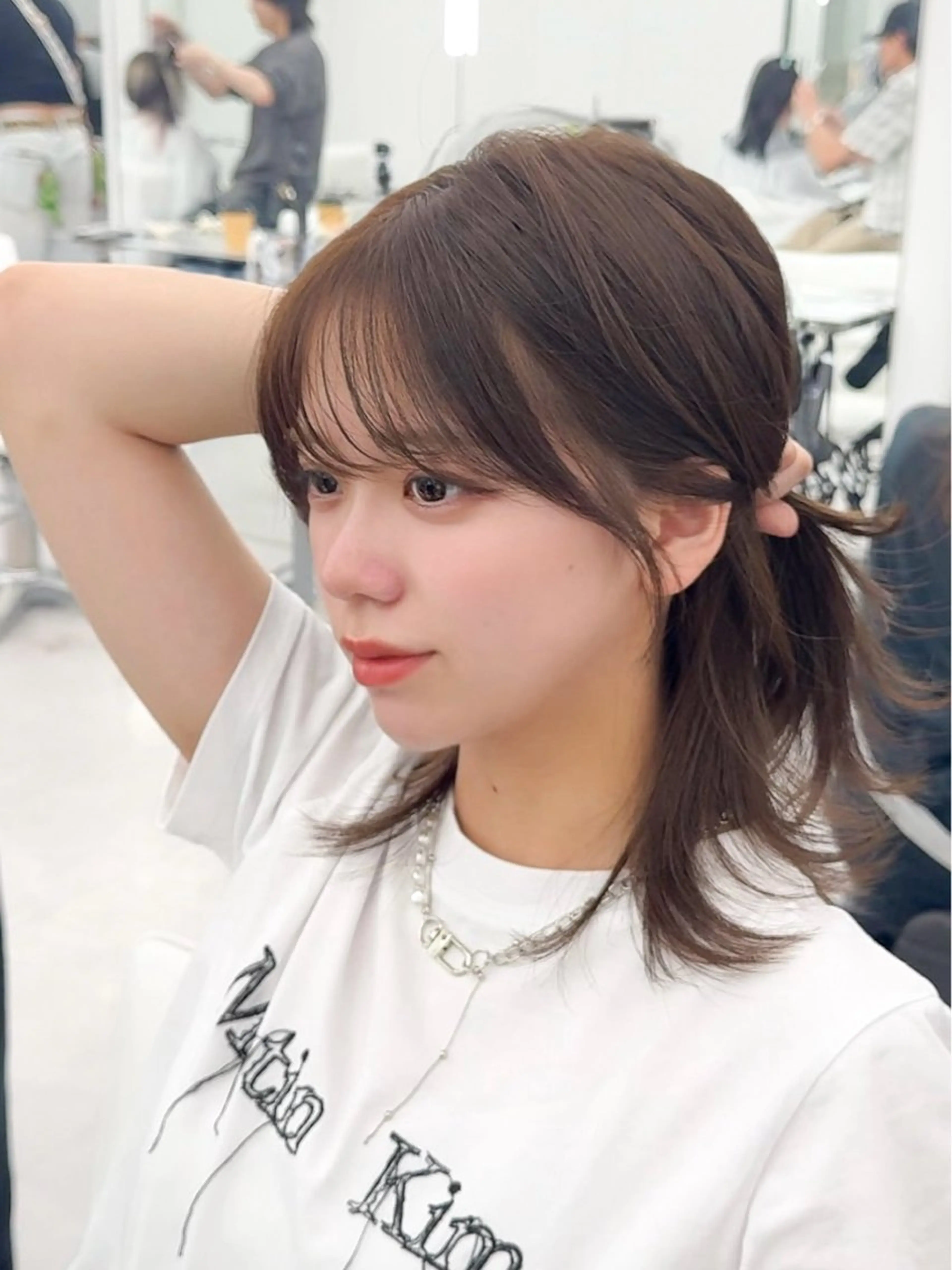 ミディアム カラー ヘアアレンジ カット ヘアカラー トリートメント 最小顔周り レイヤー特化/こうきのヘアスタイル