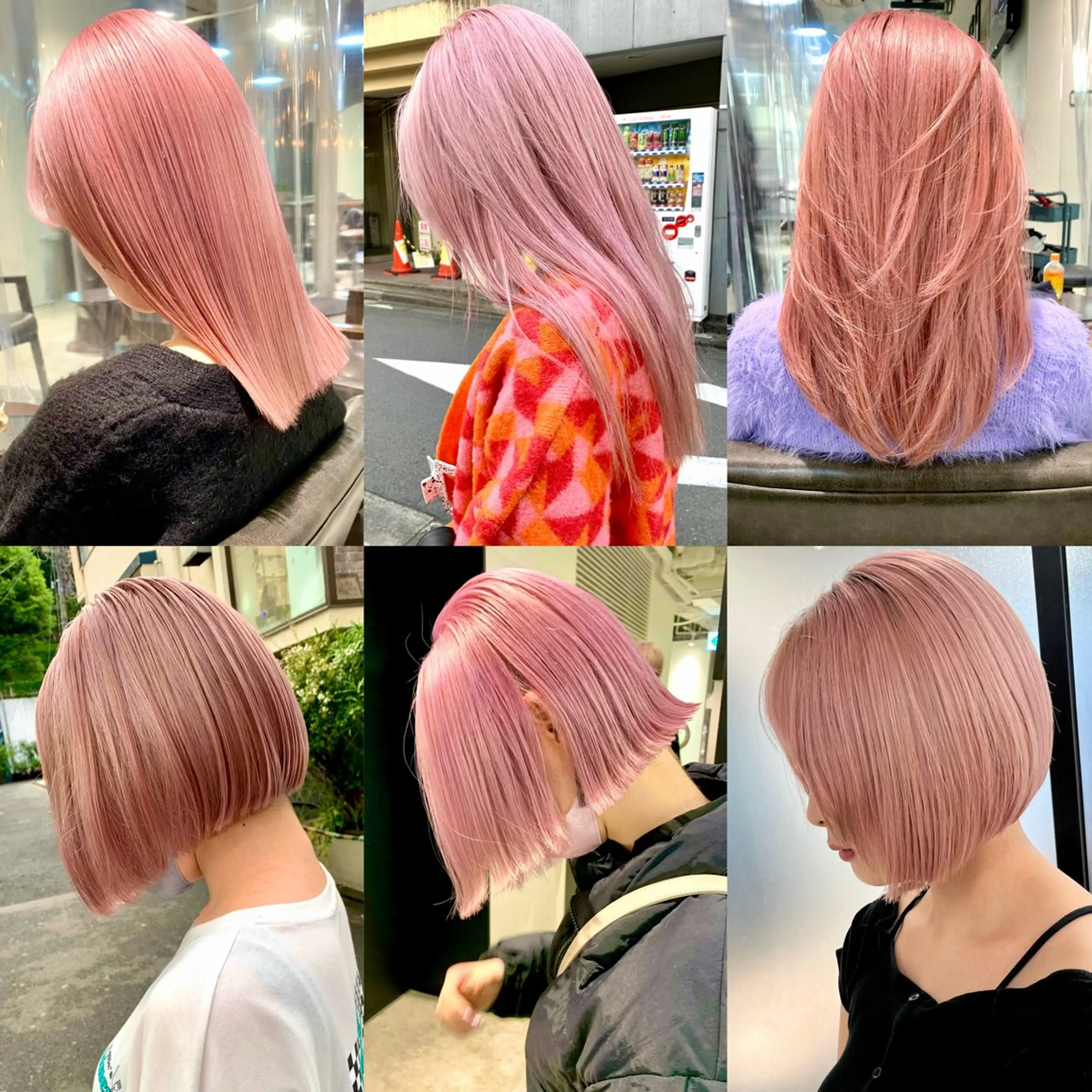 カラー ヘアアレンジ ピンクカラー ヘアカラー トリートメント ハイトーン/美髪矯正 🍃大江拓実のヘアスタイル