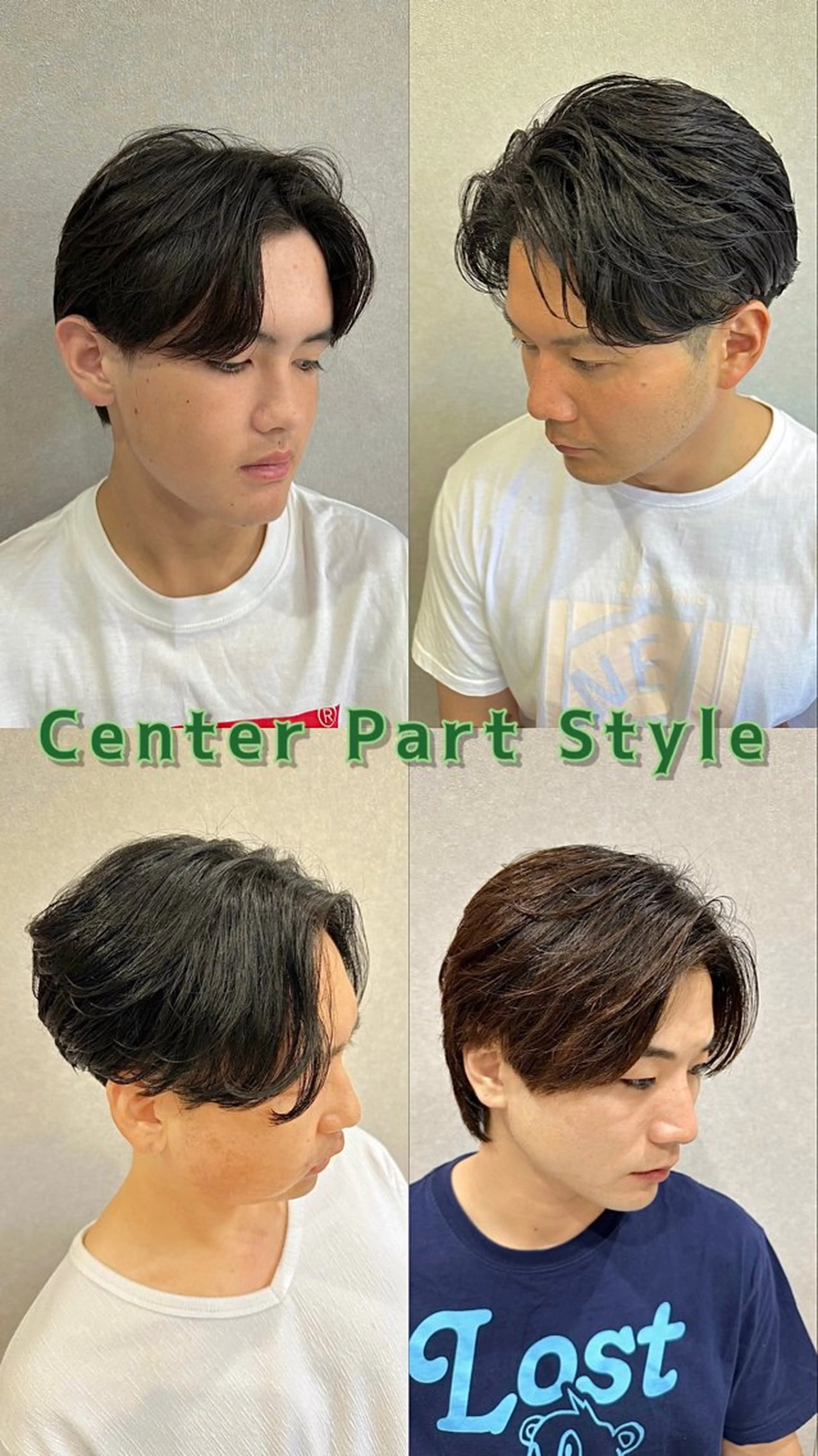 ミディアム パーマ ヘアアレンジ メンズ センターパート Mens Salon Gray by NYNY所属・Gray by NYNYのヘアスタイル