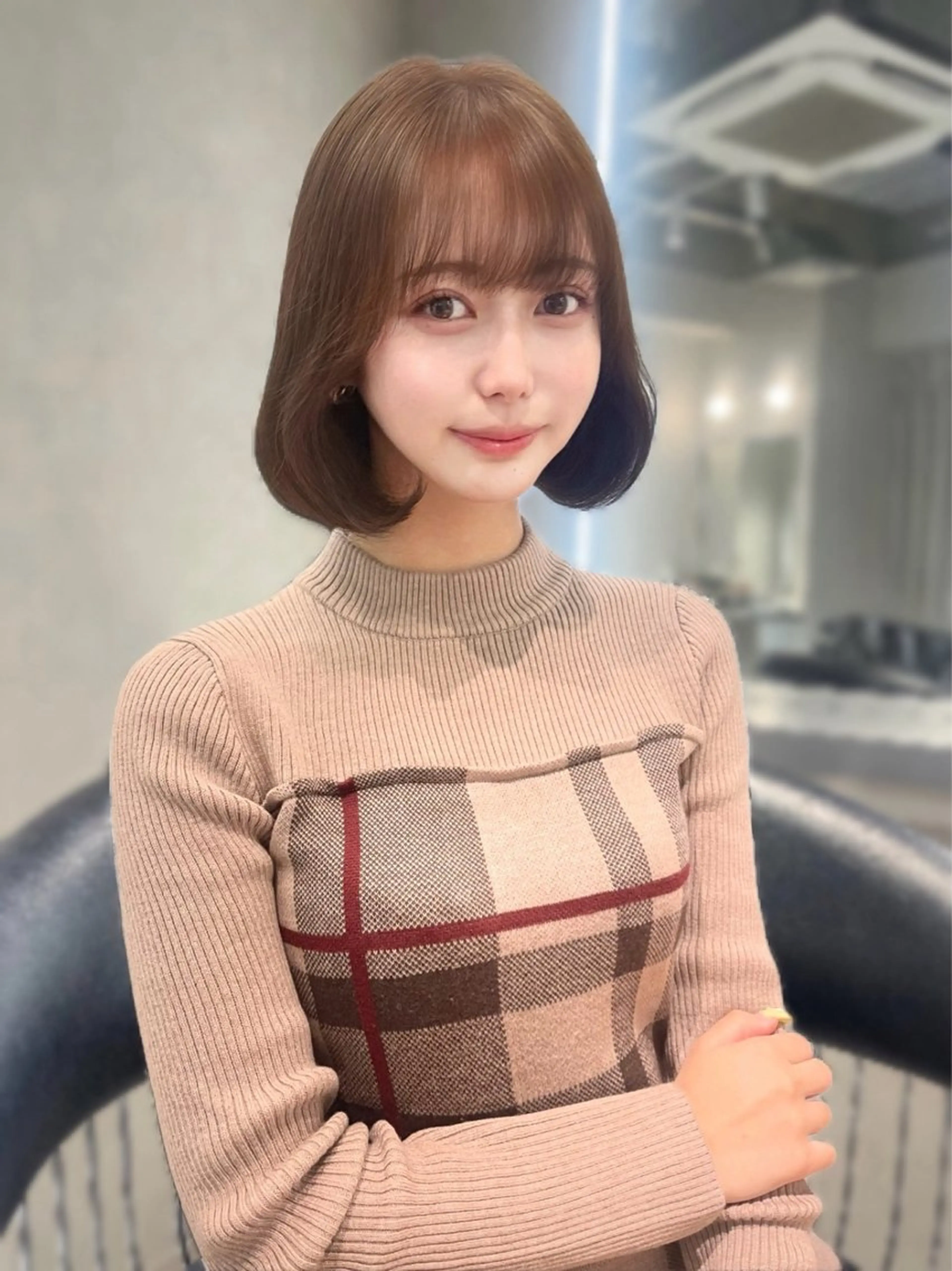 ミディアム カラー 韓国メンズ特化 ダウン・毛流れパーマのヘアスタイル