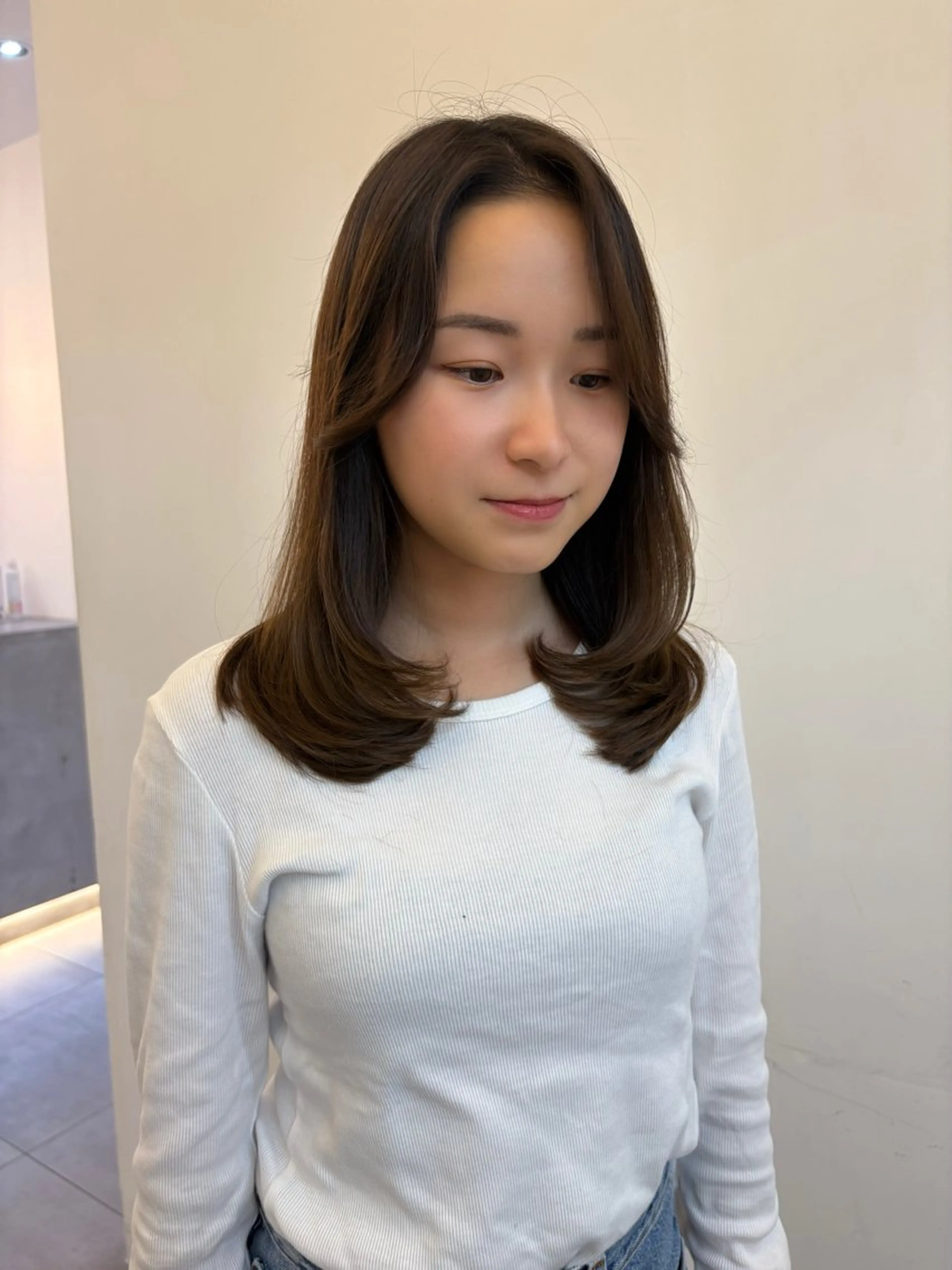 セミロング レイヤーカット nok所属・レイヤー/ベージュ/ どますず🌺のヘアスタイル