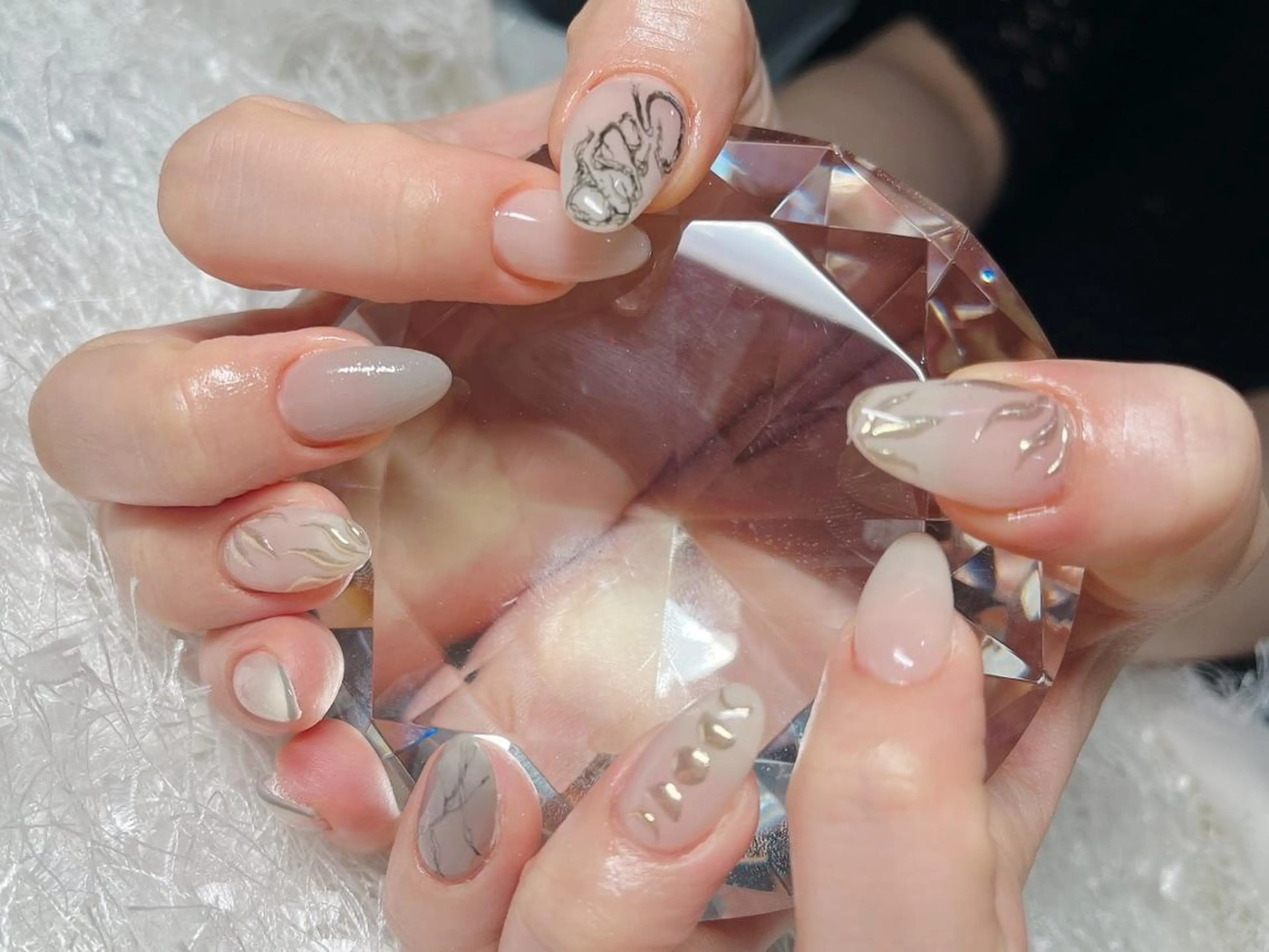 ネイル アートネイル 長さ出し ジェルネイル グラデーション 韓国ネイル ハンドネイル Nail&eye Belire 新宿のネイルデザイン