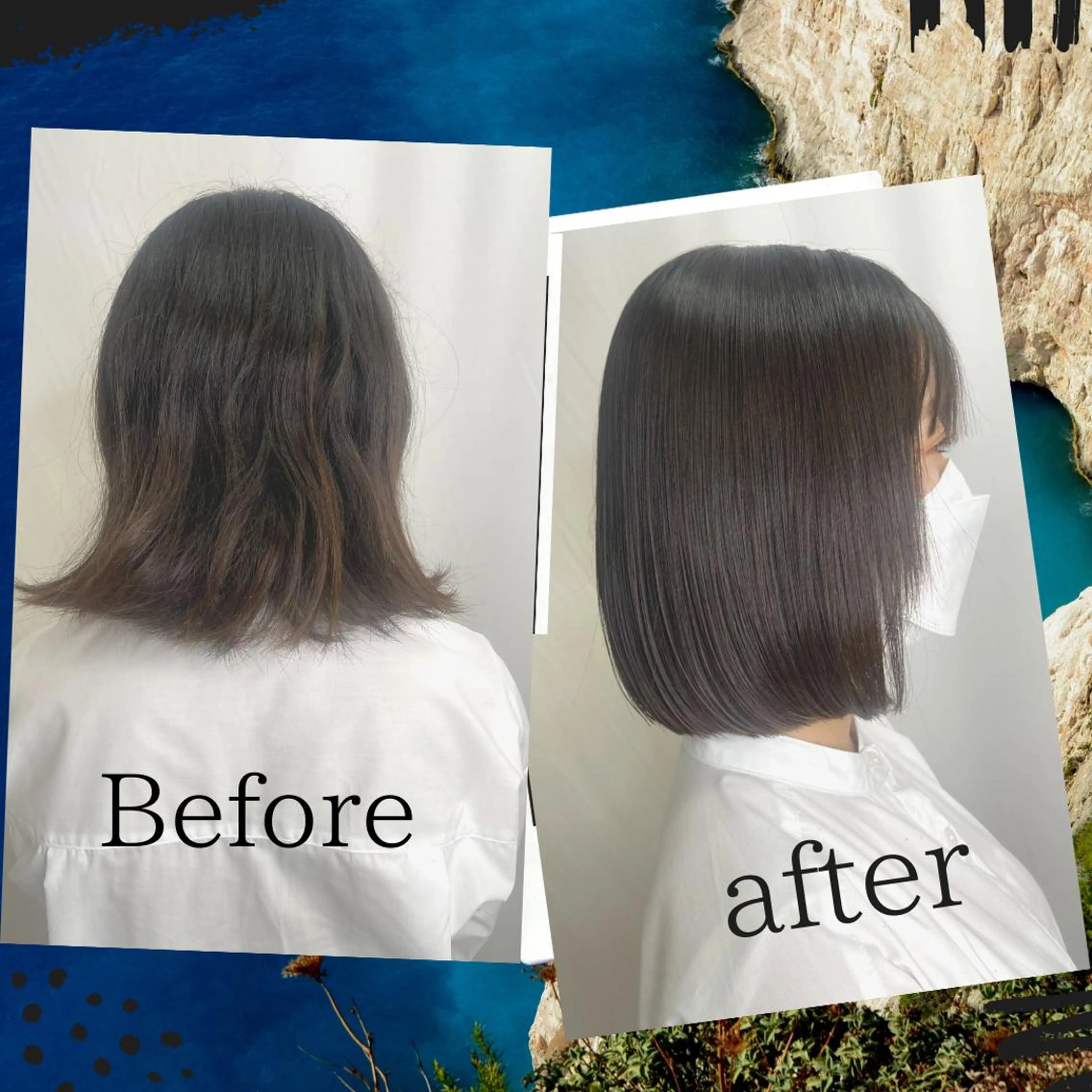 ショート パーマ ボブ ショートヘア 髪質改善/縮毛矯正 /ブリーチ矯正/岡部のヘアスタイル