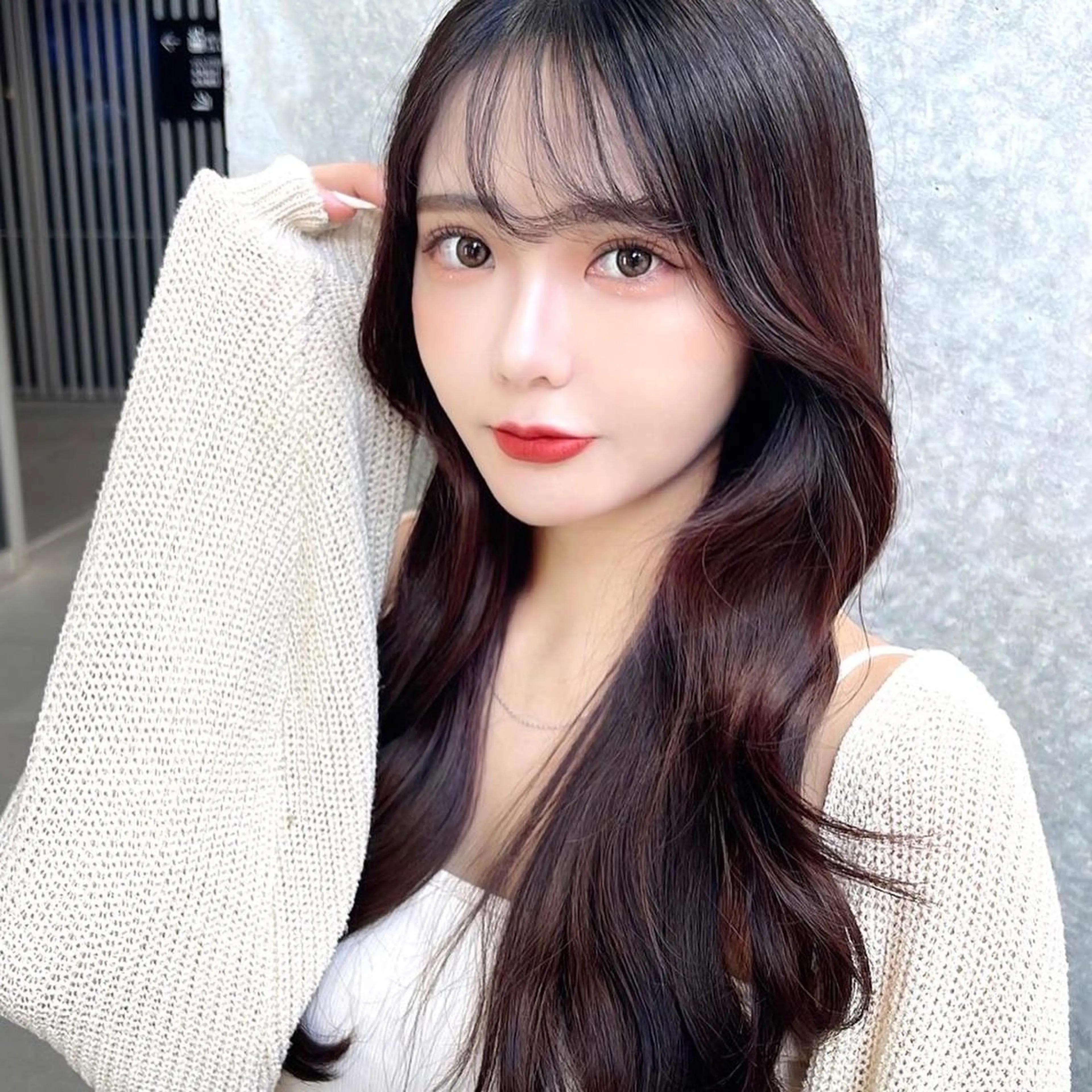 ロング カラー くびれヘア ヨシンモリ 韓国風ヘア サイドバング 小顔カット 顔周り特化/韓国ヘア /レイヤー/吉野幸大のヘアスタイル