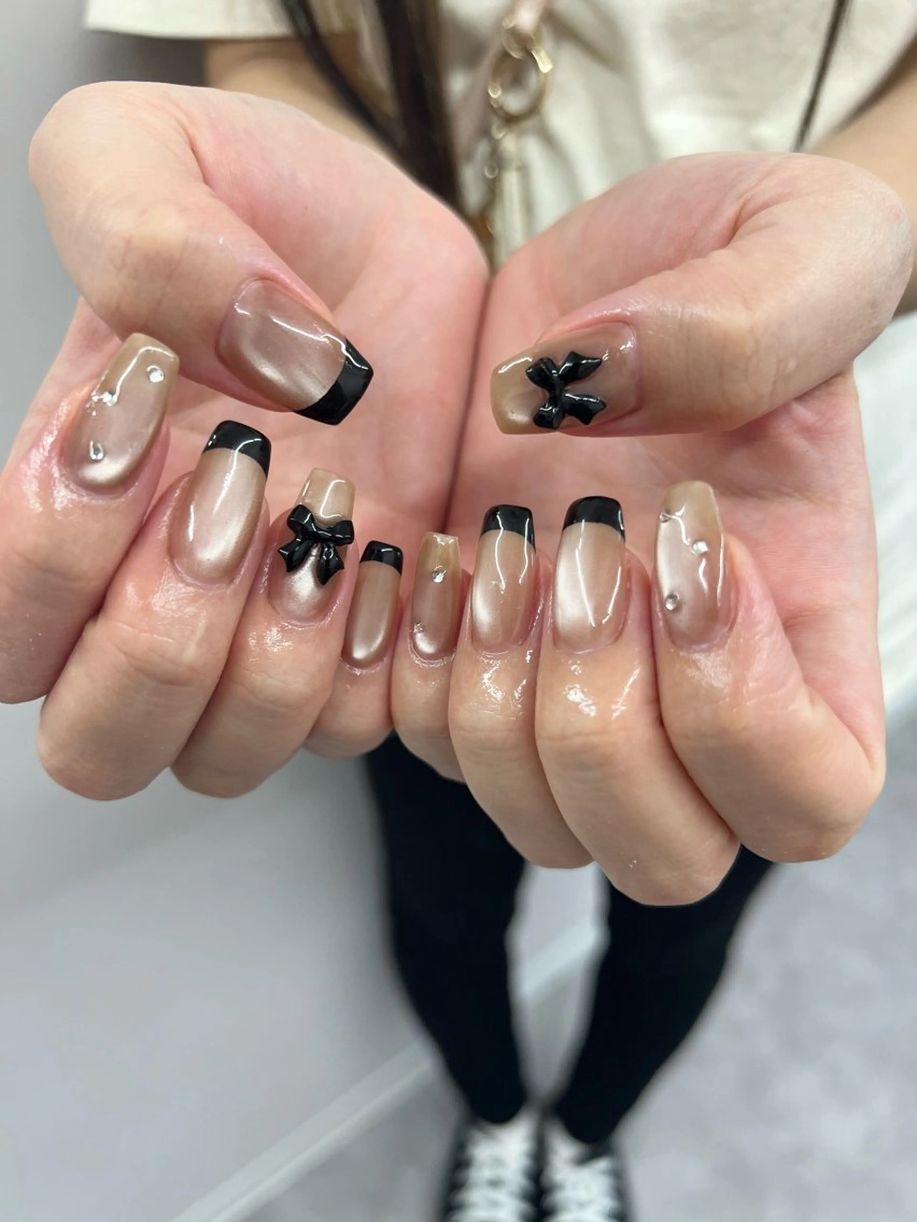ネイル フレンチネイル ジェルネイル マグネットネイル ニュアンスネイル パラジェル ハンドネイル ハンドケア Bana_ Nailのネイルデザイン