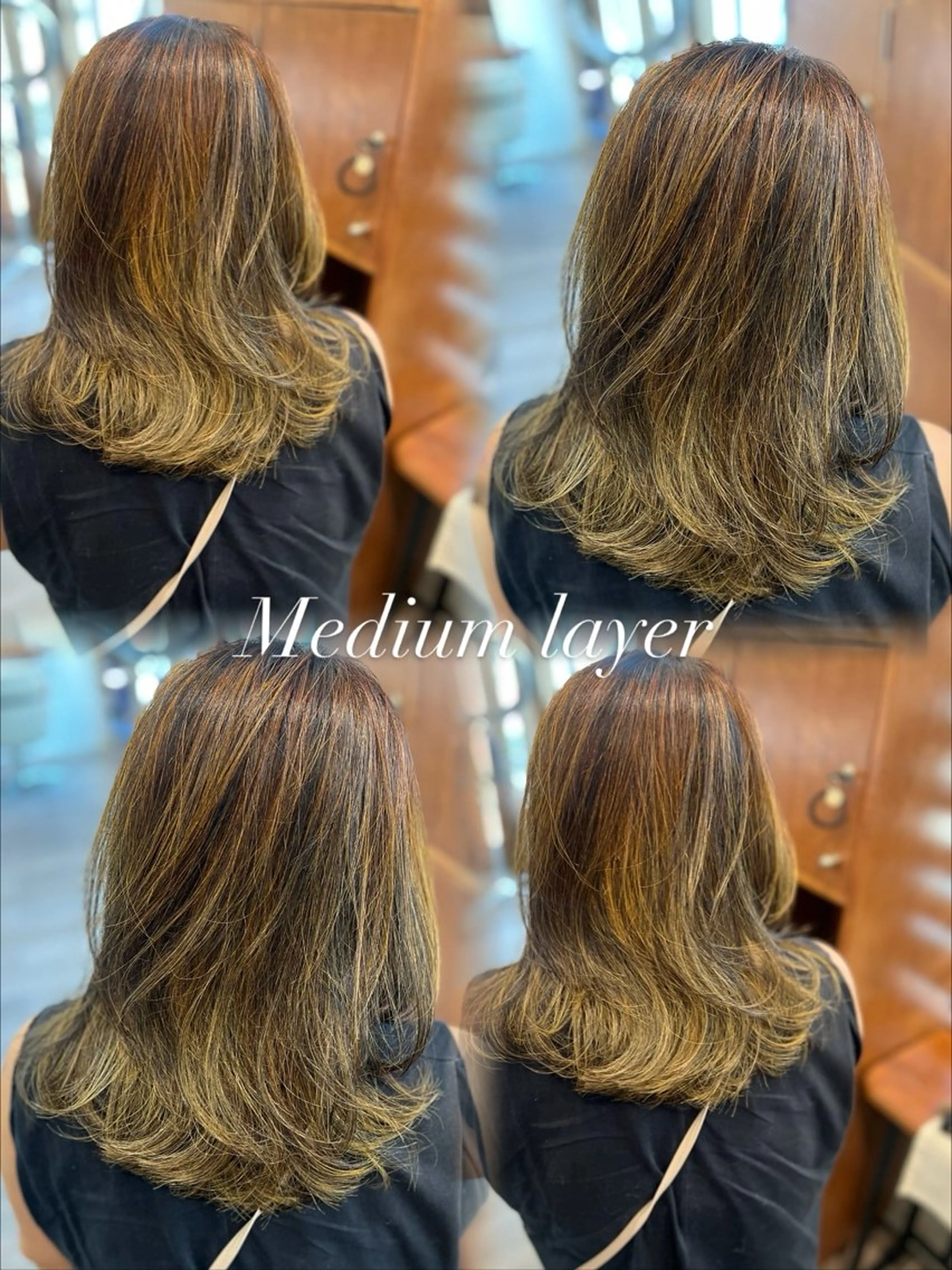 ミディアム ミディアムレイヤー レイヤーカット shampoo hair salon所属・shampoo ryukaのヘアスタイル