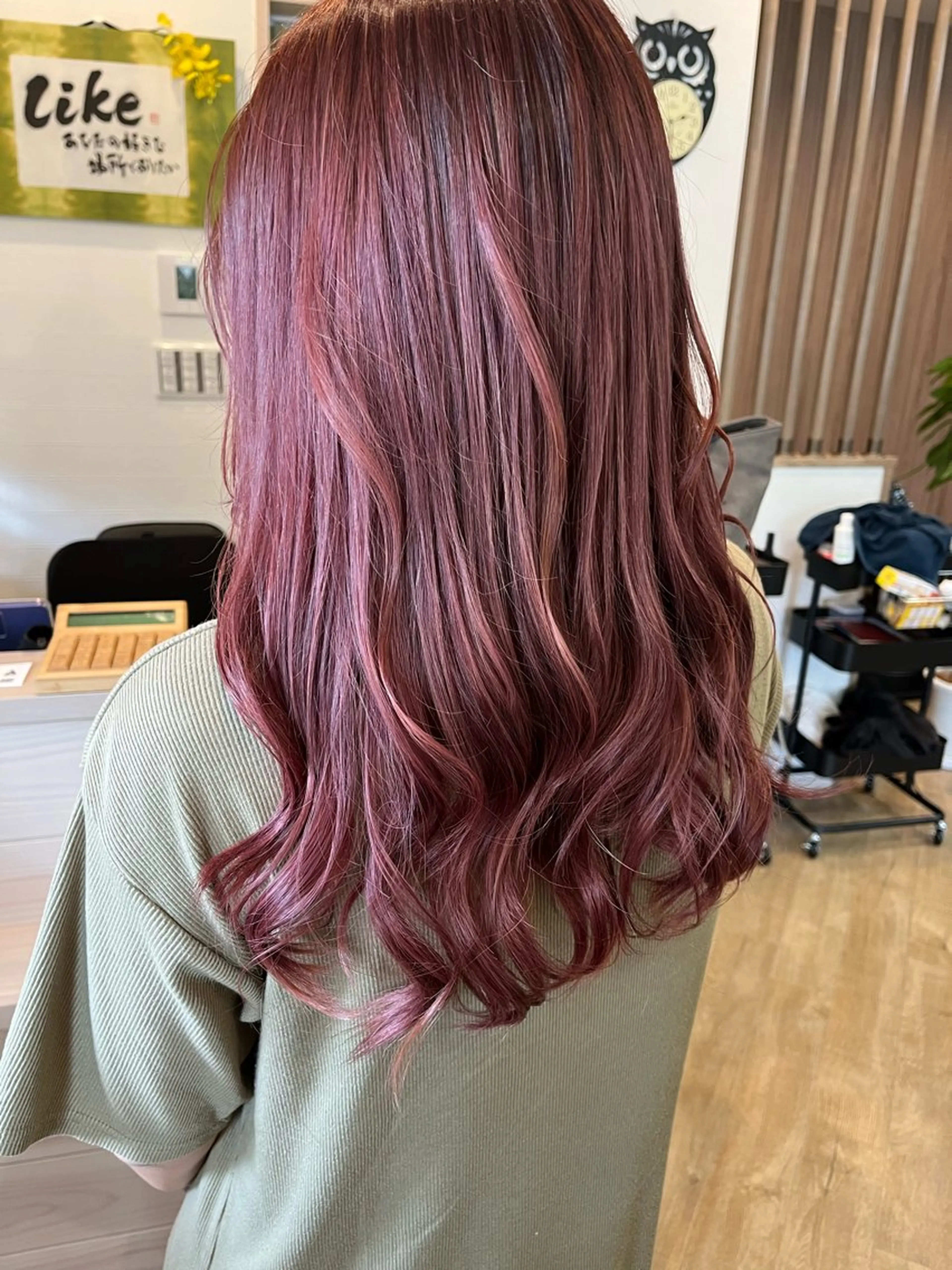 ロング カラー ヘアアレンジ ヘアカラー トリートメント like みやびのヘアスタイル