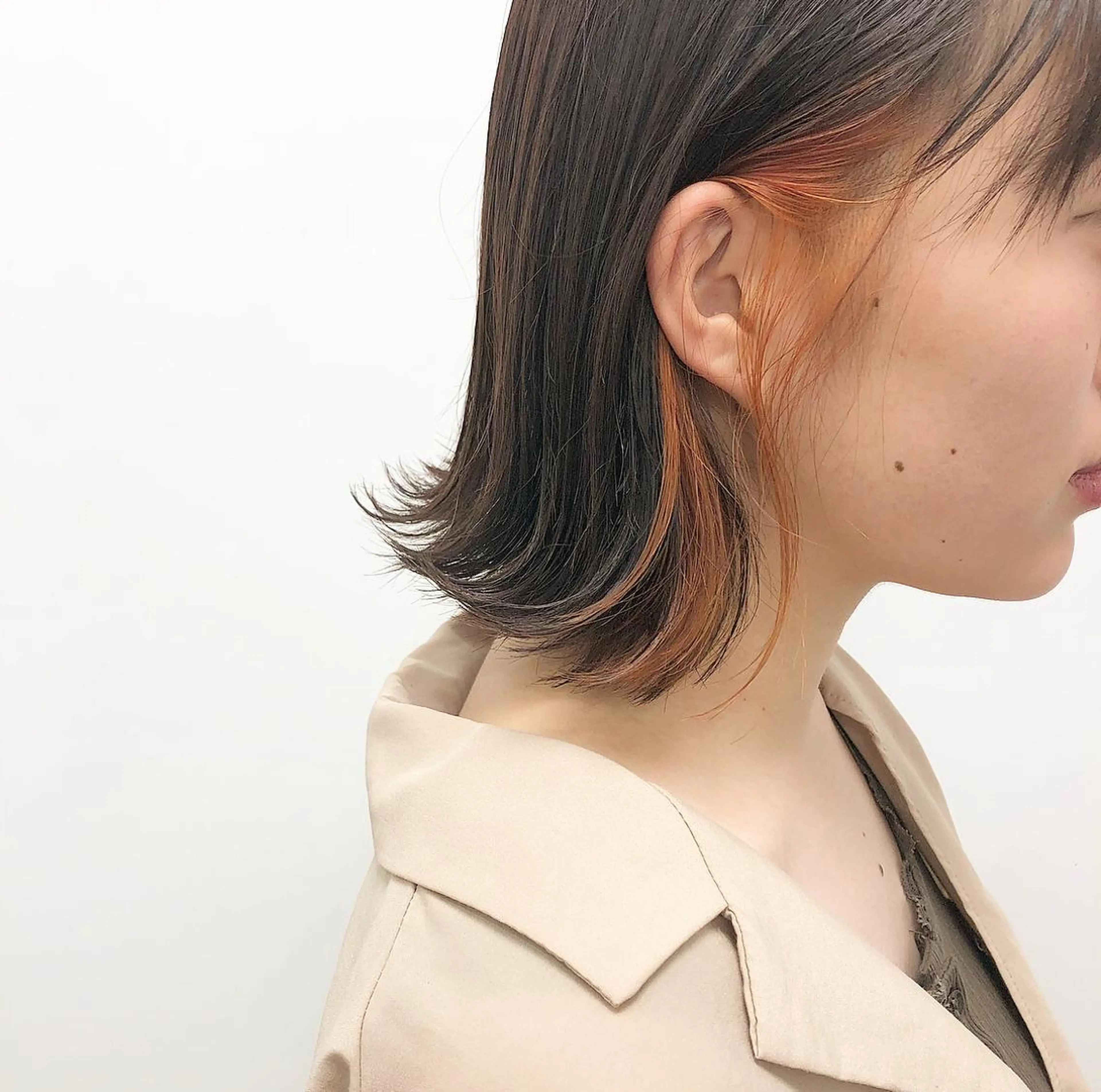 ミディアム カラー オレンジ autre所属・大久保 ひでなりのヘアスタイル