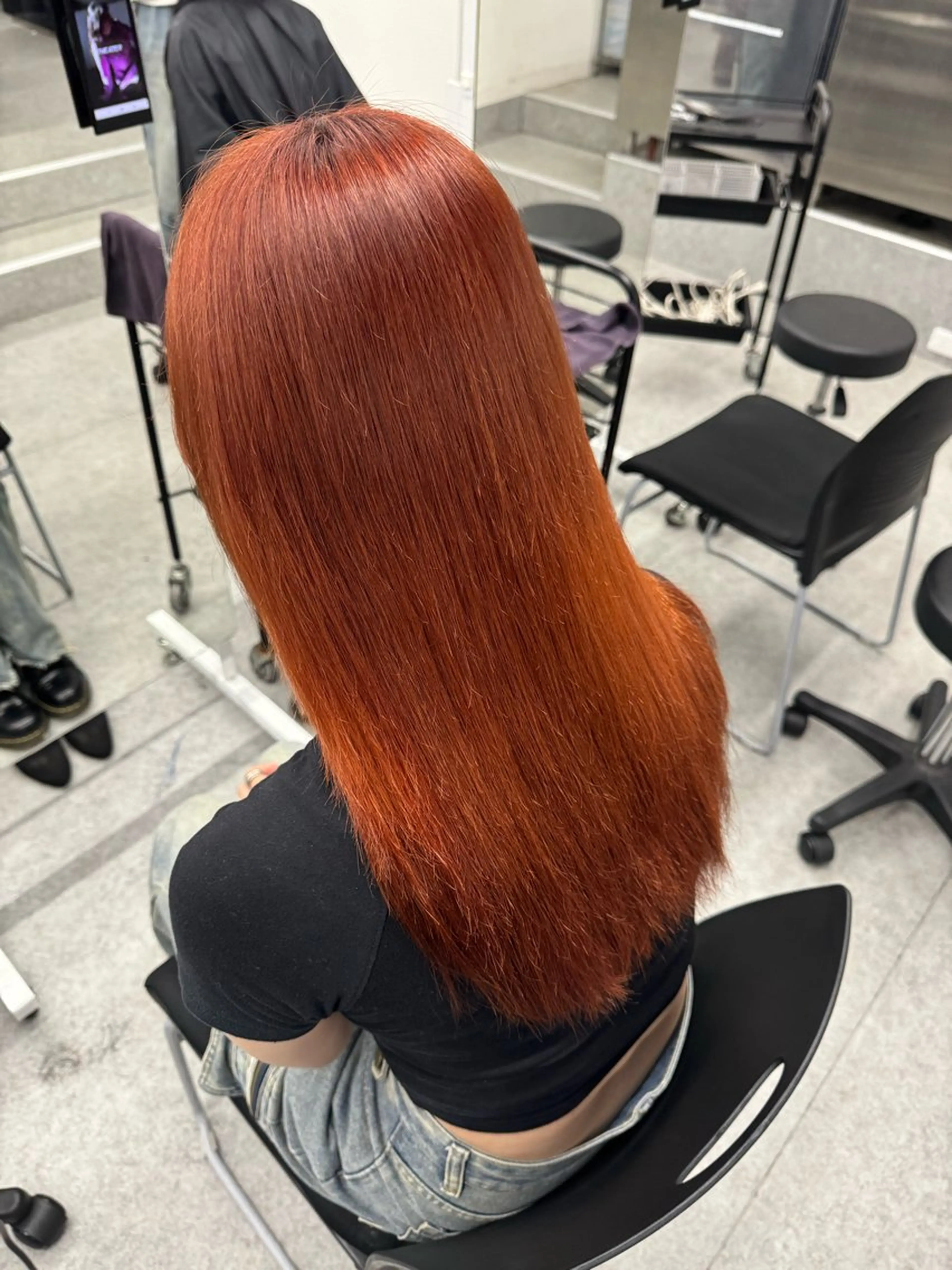 ロング ヘアカラー トリートメント ヘッドスパ ヘアセット 🥀レイヤー×ハイト ーントレンドヘア🥀のヘアスタイル