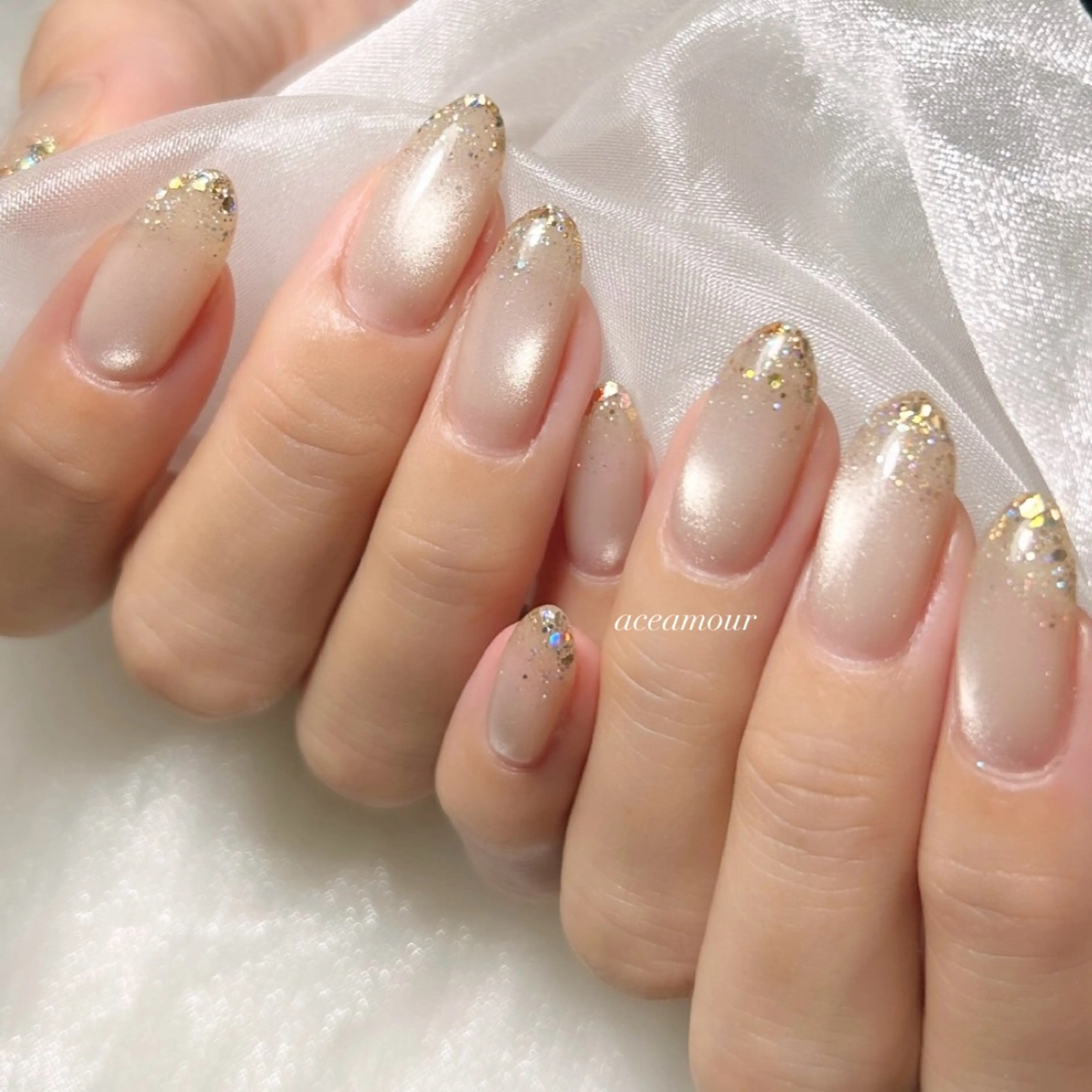 【大人の輝き美ネイル💅🏻】マグネット×フラッシュ×ラメ混ぜ込みデザインの写真