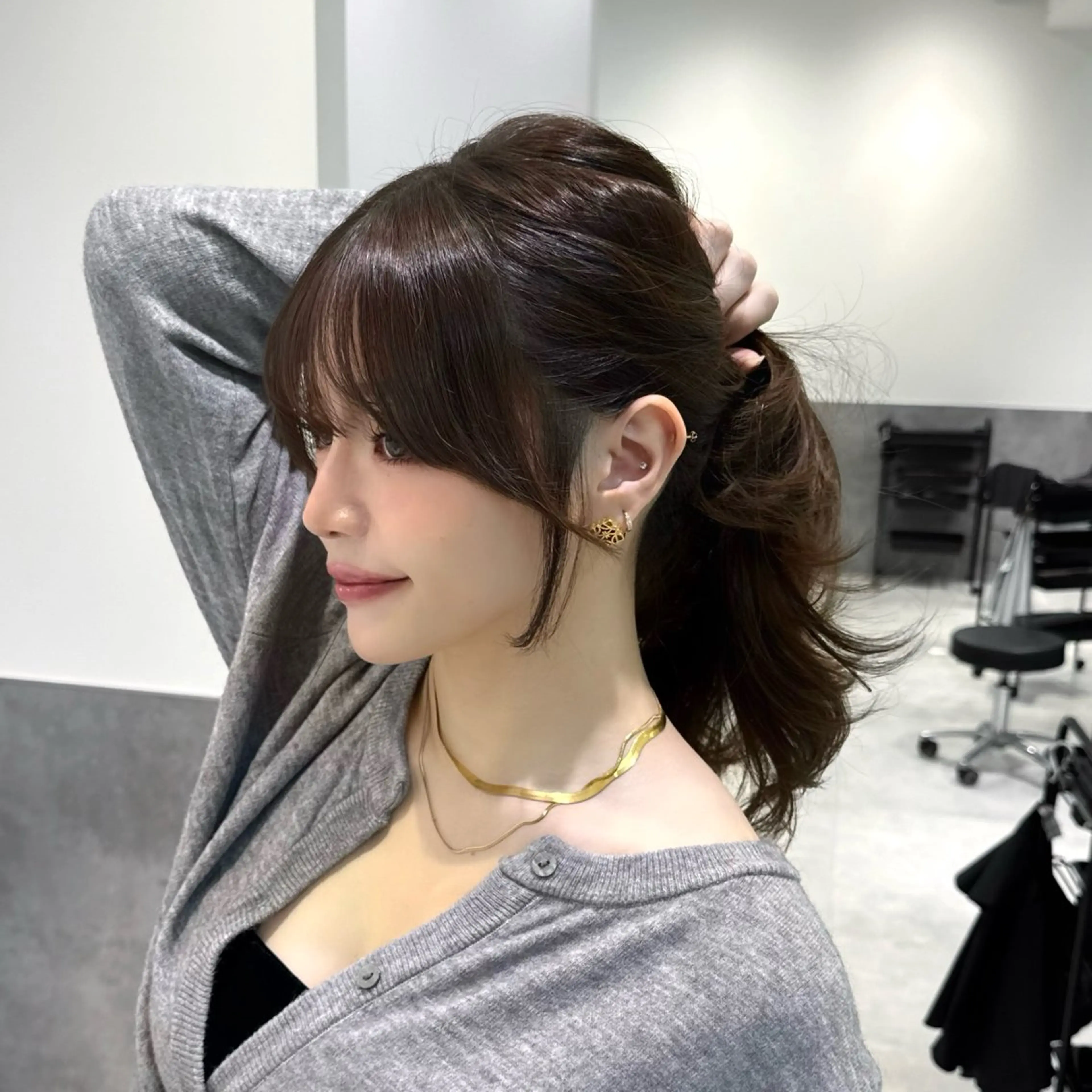 ロング 顔周りカット 小顔カット カット ヘアカラー トリートメント ヘアセット GO TODAY 原宿Verno店所属・韓国系支持率No.1 レイヤー特化/きょうのヘアスタイル