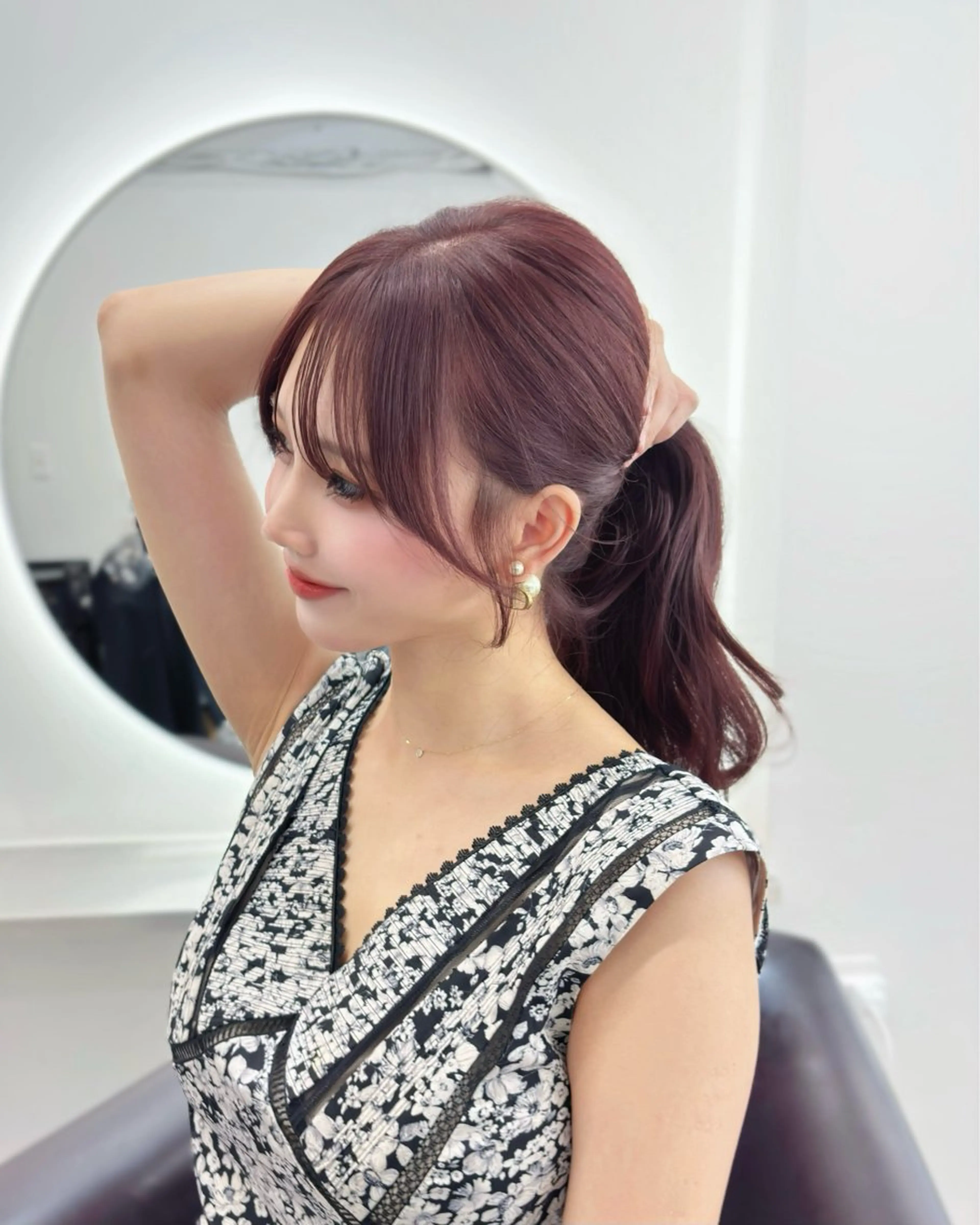 セミロング カラー パーマ ヘアアレンジ ブラウンカラー 透明感カラー レッドカラー 顔まわりレイヤー レイヤーカット カット ヘアカラー トリートメント 🌸グレージュ/ 艶髪🌸yutaのヘアスタイル