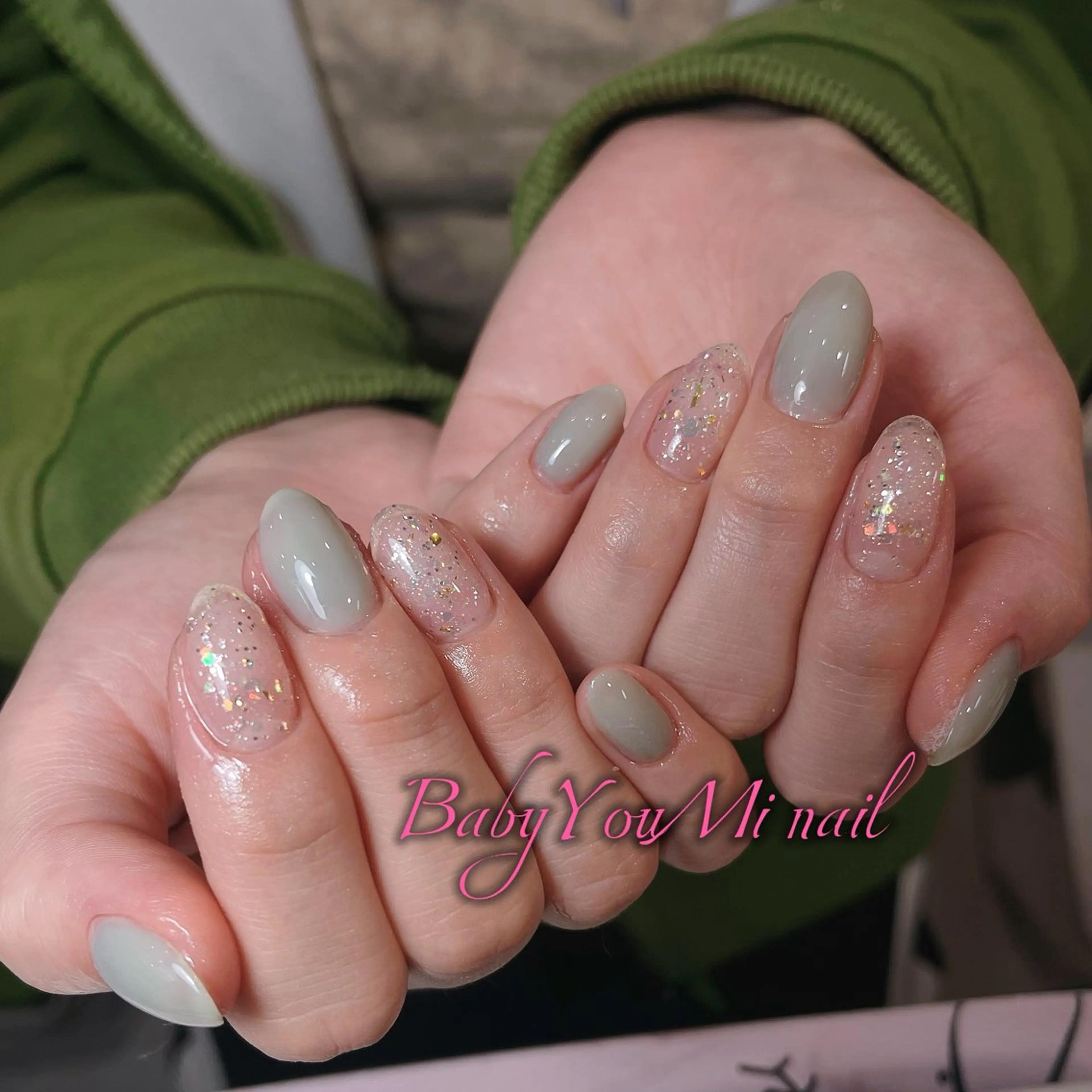 ネイル オーロラネイル フラワーネイル フットネイル フレンチネイル ジェルネイル ハンドネイル BabyYouMi ねねのネイルデザイン