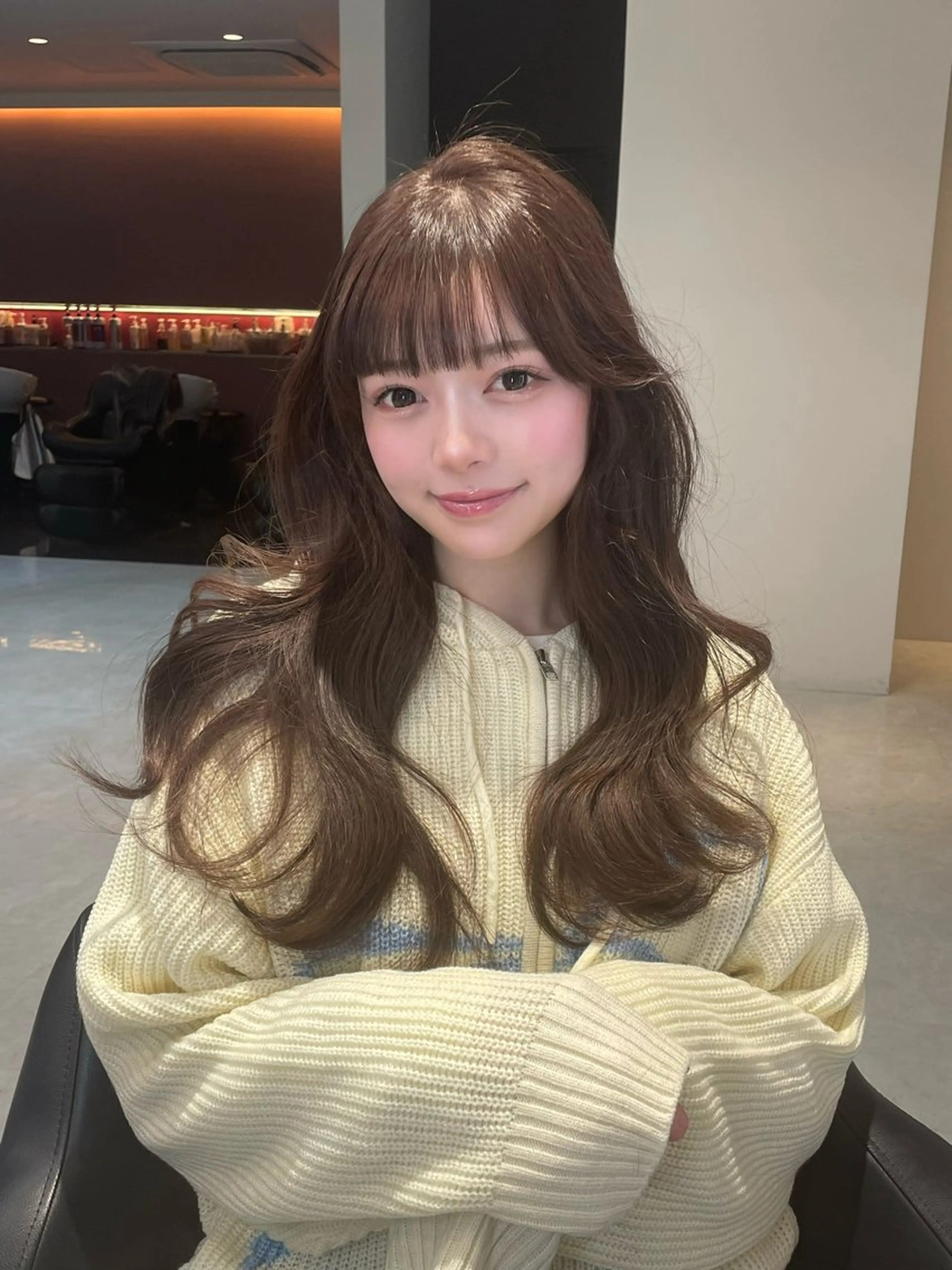 ロング カット ヘアカラー トリートメント 韓国ヘア🇰🇷 YURIYAのヘアスタイル