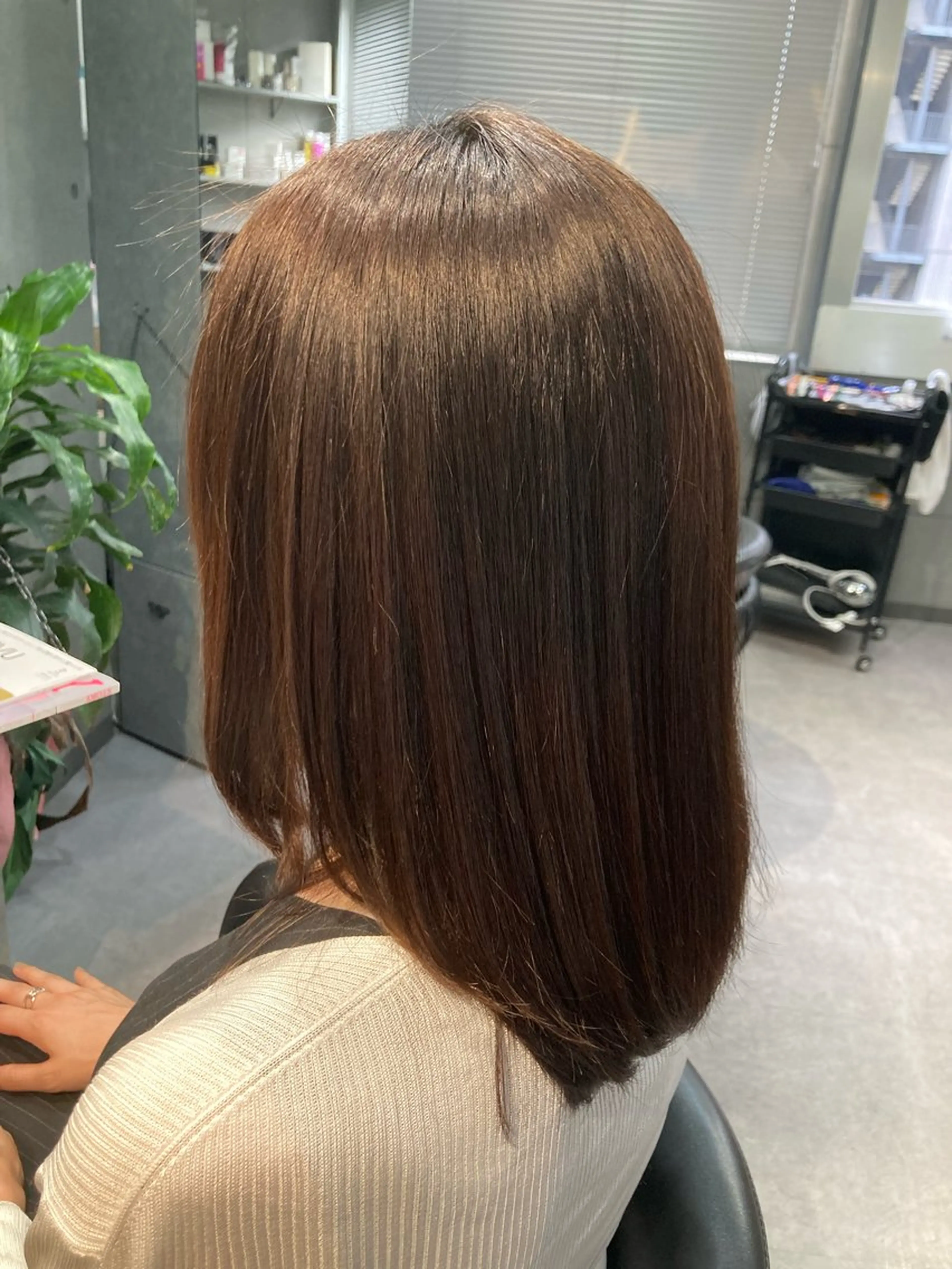ミディアム 縮毛矯正 髪質改善☺︎縮毛矯正 ふじい まりんのヘアスタイル