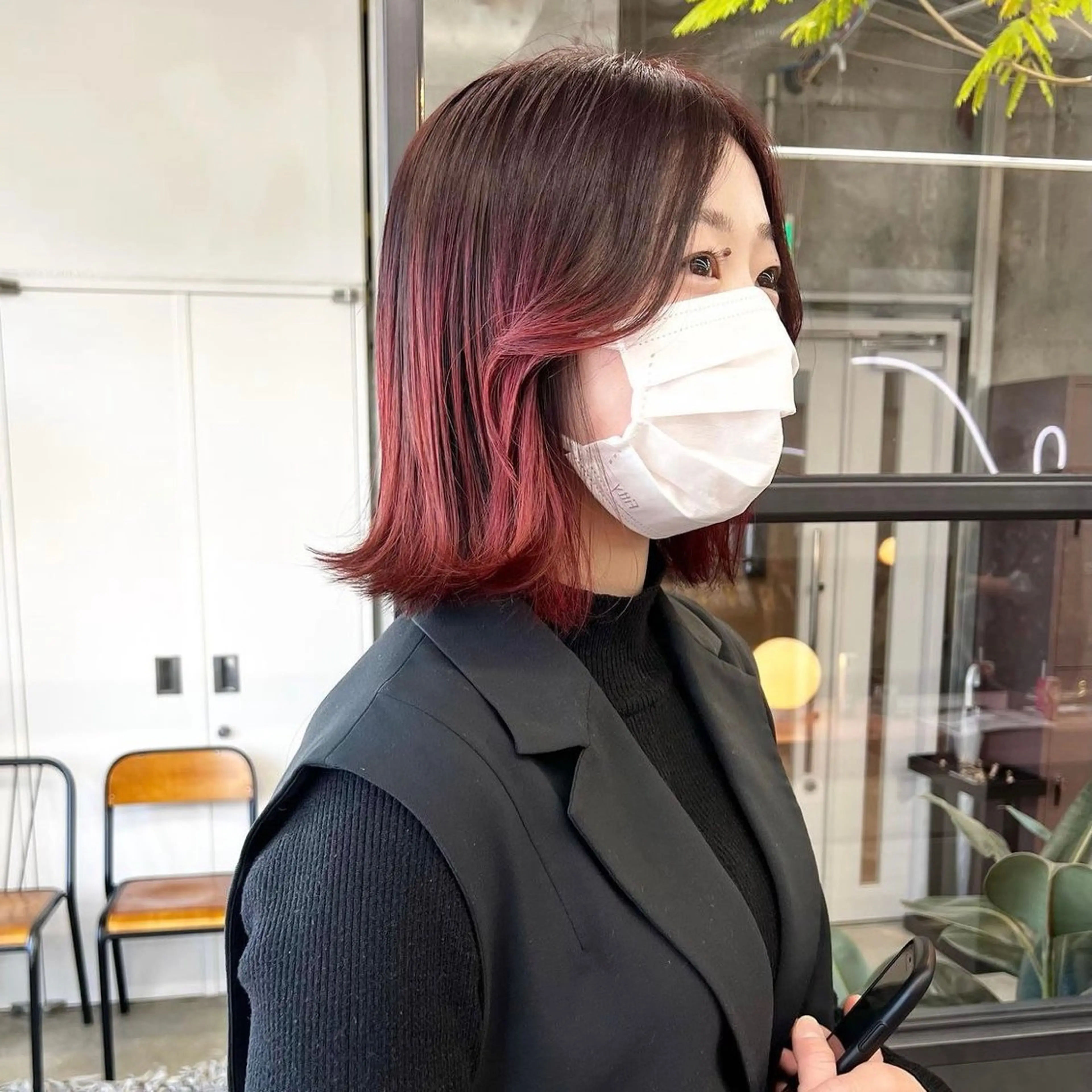 ミディアム カラー グラデーションカラー レッドカラー ヘアカラー トリートメント 韓国 /男女🆗 細江　美紅のヘアスタイル