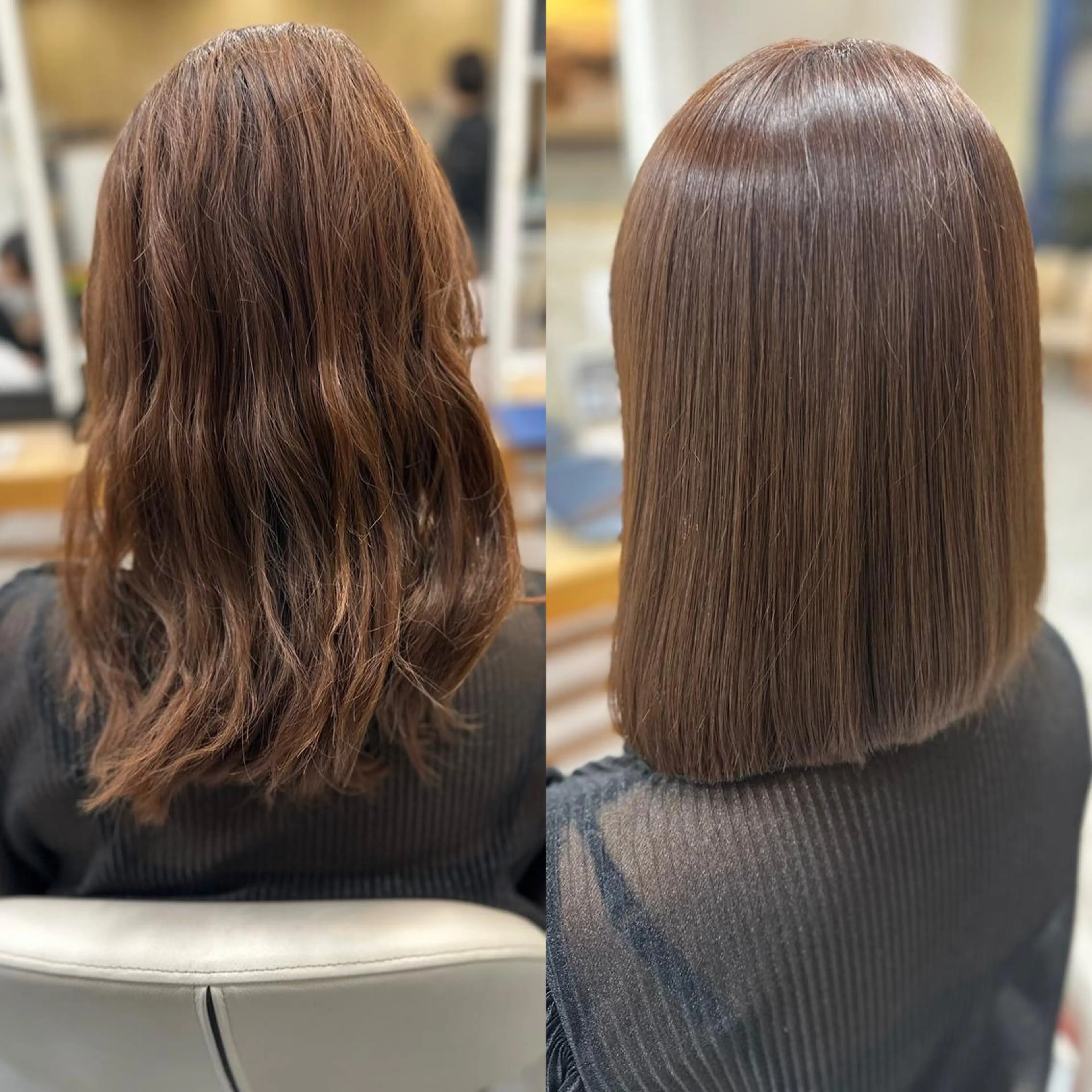 ミディアム パーマ 縮毛矯正 トリートメント 髪質改善/縮毛矯正 /ブリーチ矯正/岡部のヘアスタイル