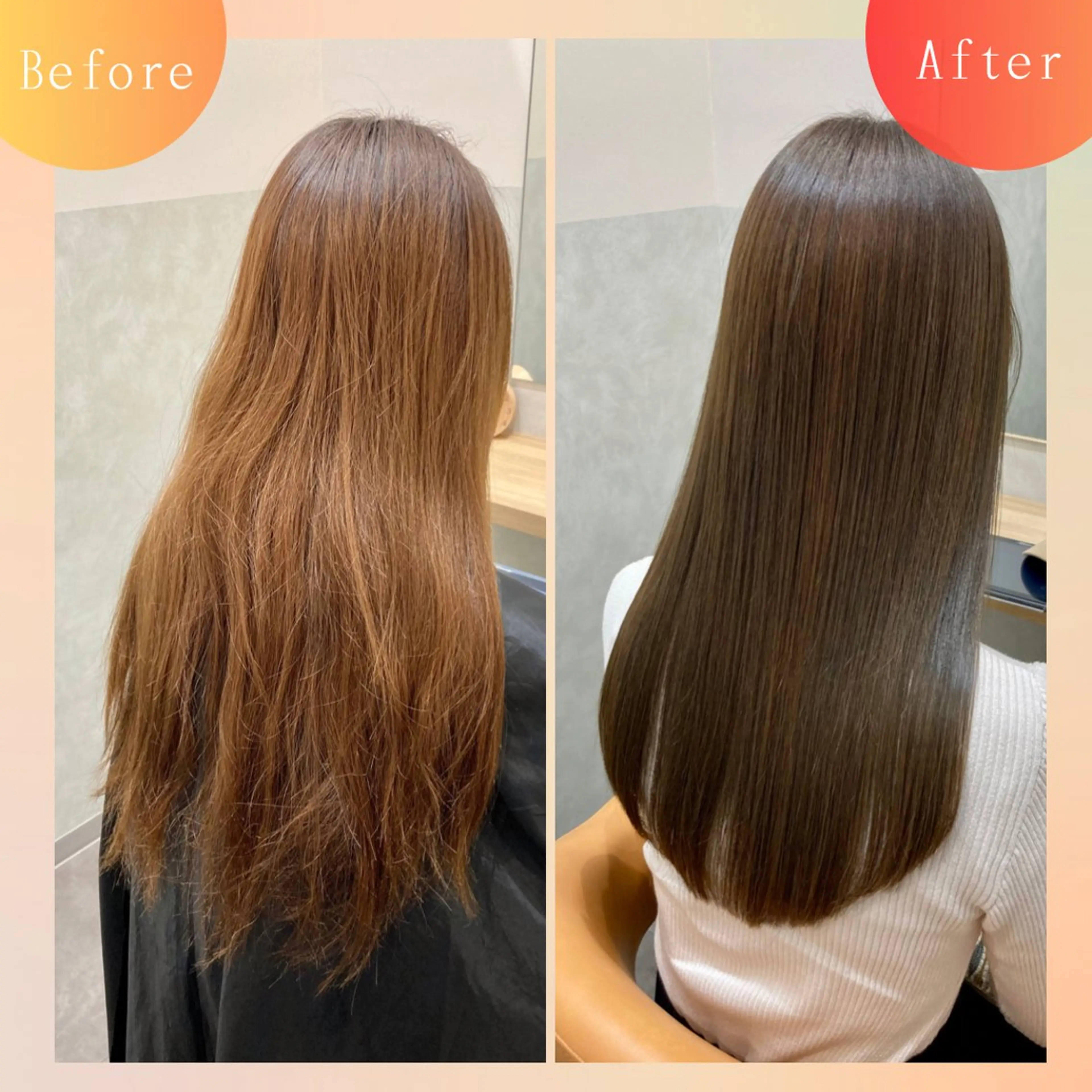 ロング ボブ エギョモリ 髪質改善 ヨシンモリ 韓国風ヘア 自然で柔らかい縮毛 矯正✨松尾郁哉のヘアスタイル