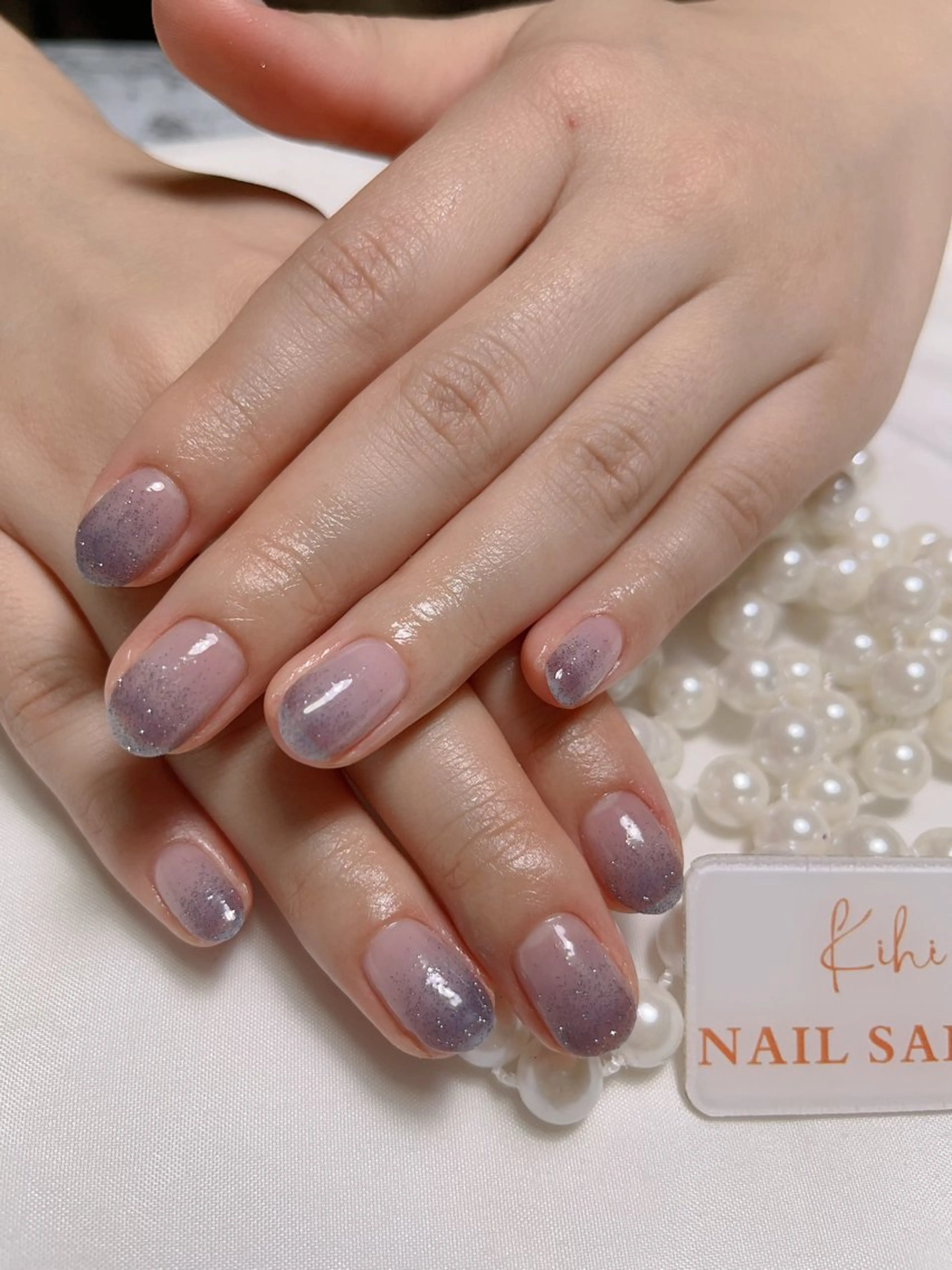 ネイル グラデーション ラメ(グリッター) ラメグラデーション ワンカラーネイル 福島 みきのネイルデザイン