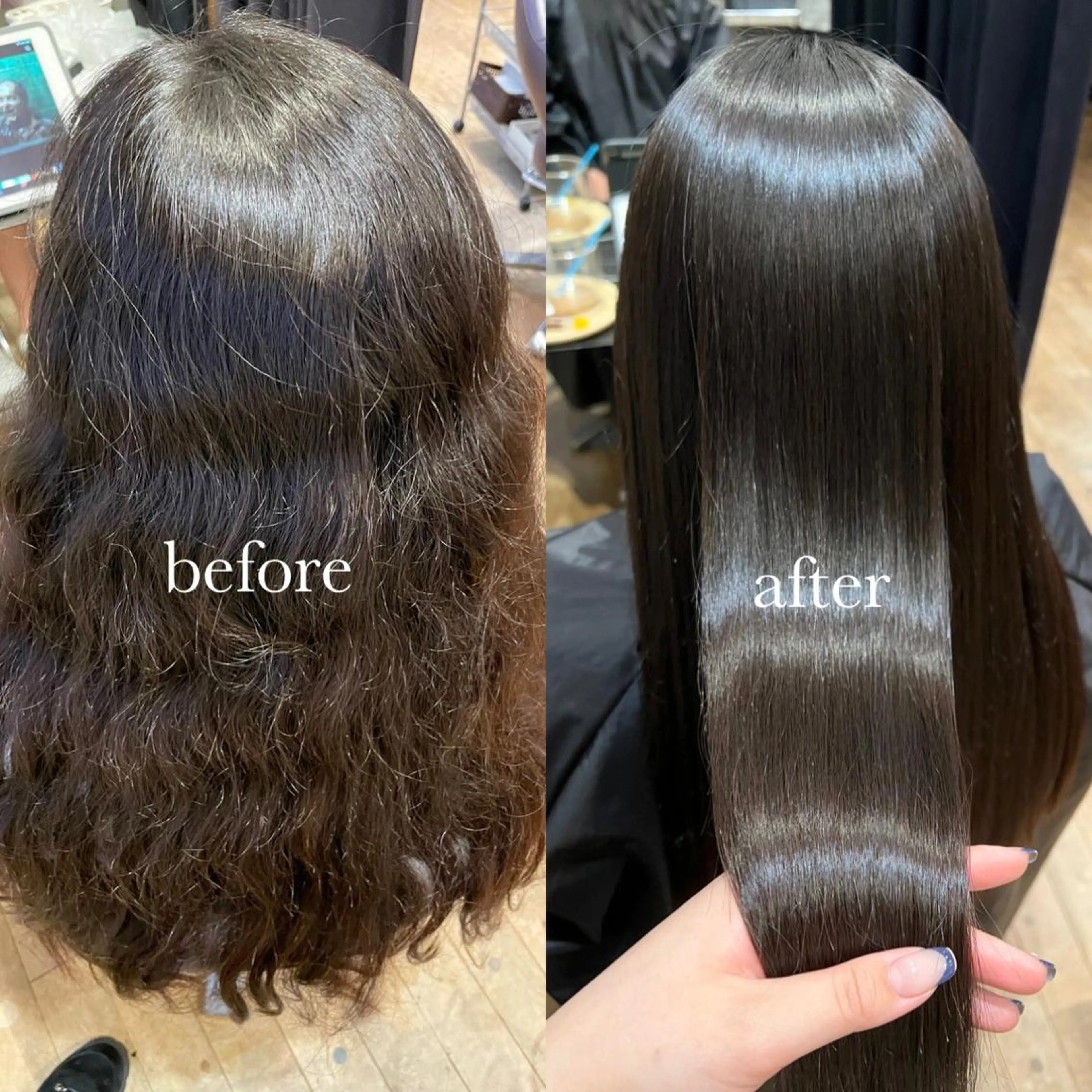 ミディアム 縮毛矯正 sio.nail&eyebrow salon shimokitazawa2号店所属・nailist mana𖤐´-のネイルデザイン