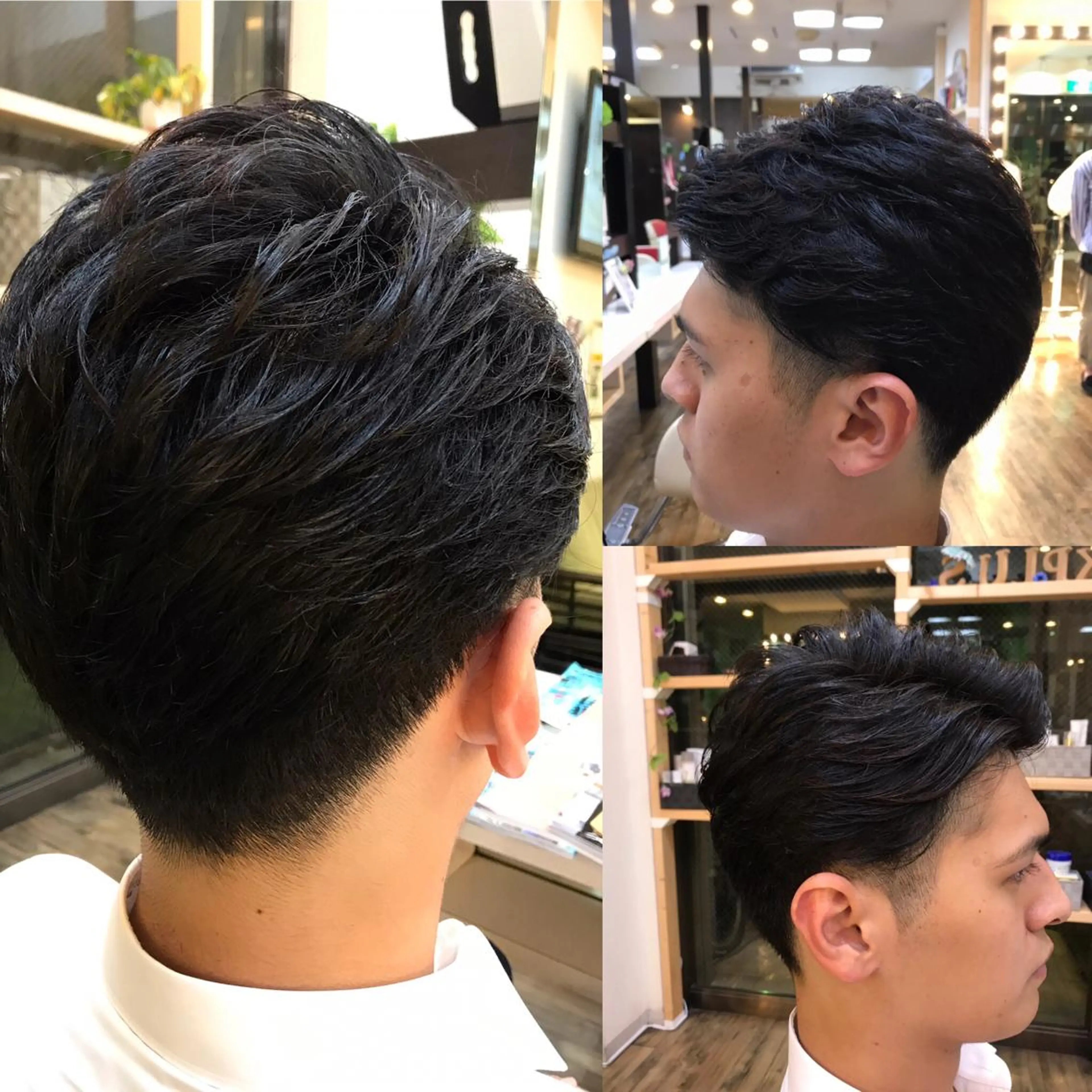 ショート メンズ 七三 ツーブロック 刈り上げ カット 赤羽、髪質改善サロン 吉野リョウスケのヘアスタイル