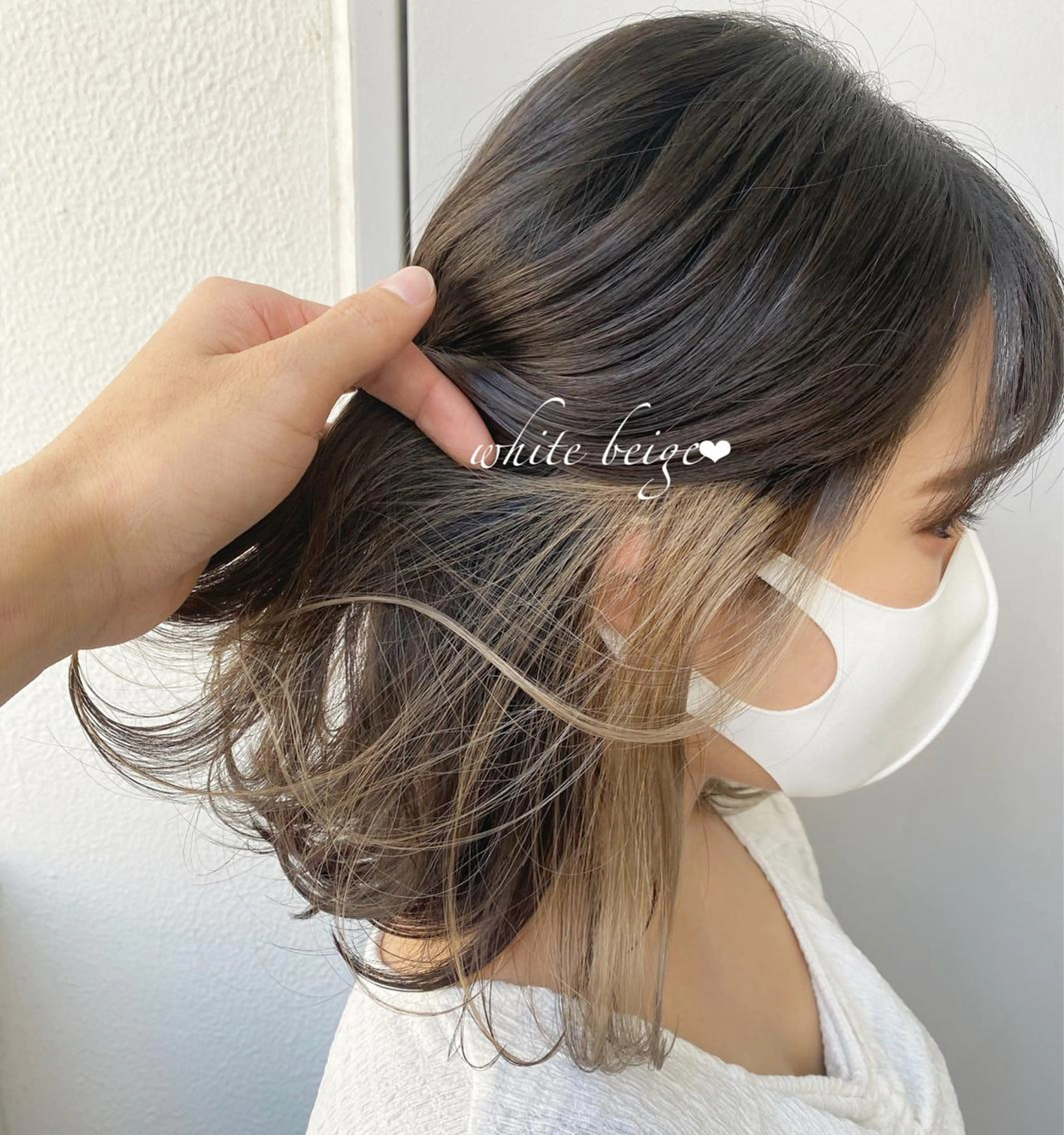 ミディアム カラー ヘアアレンジ イヤリングカラー 小顔カット Rene'所属・当日予約⭕️ JUNYAのヘアスタイル