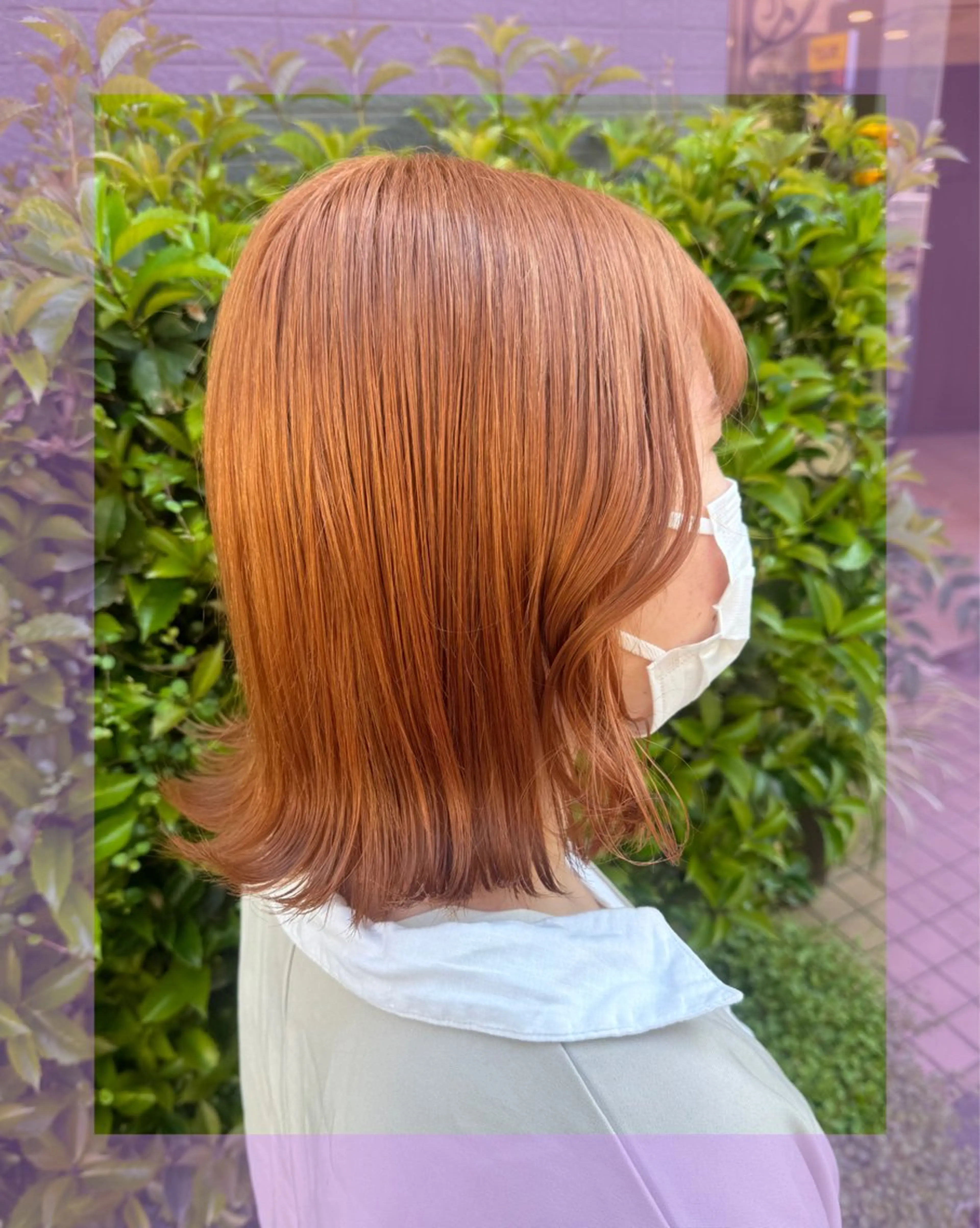 ミディアム カラー ヘアアレンジ ベージュカラー ブリーチ ハイトーンカラー オレンジ オレンジベージュ ヘアカラー 🦄ブリーチ💜エク ステ💜MIU🦄のヘアスタイル