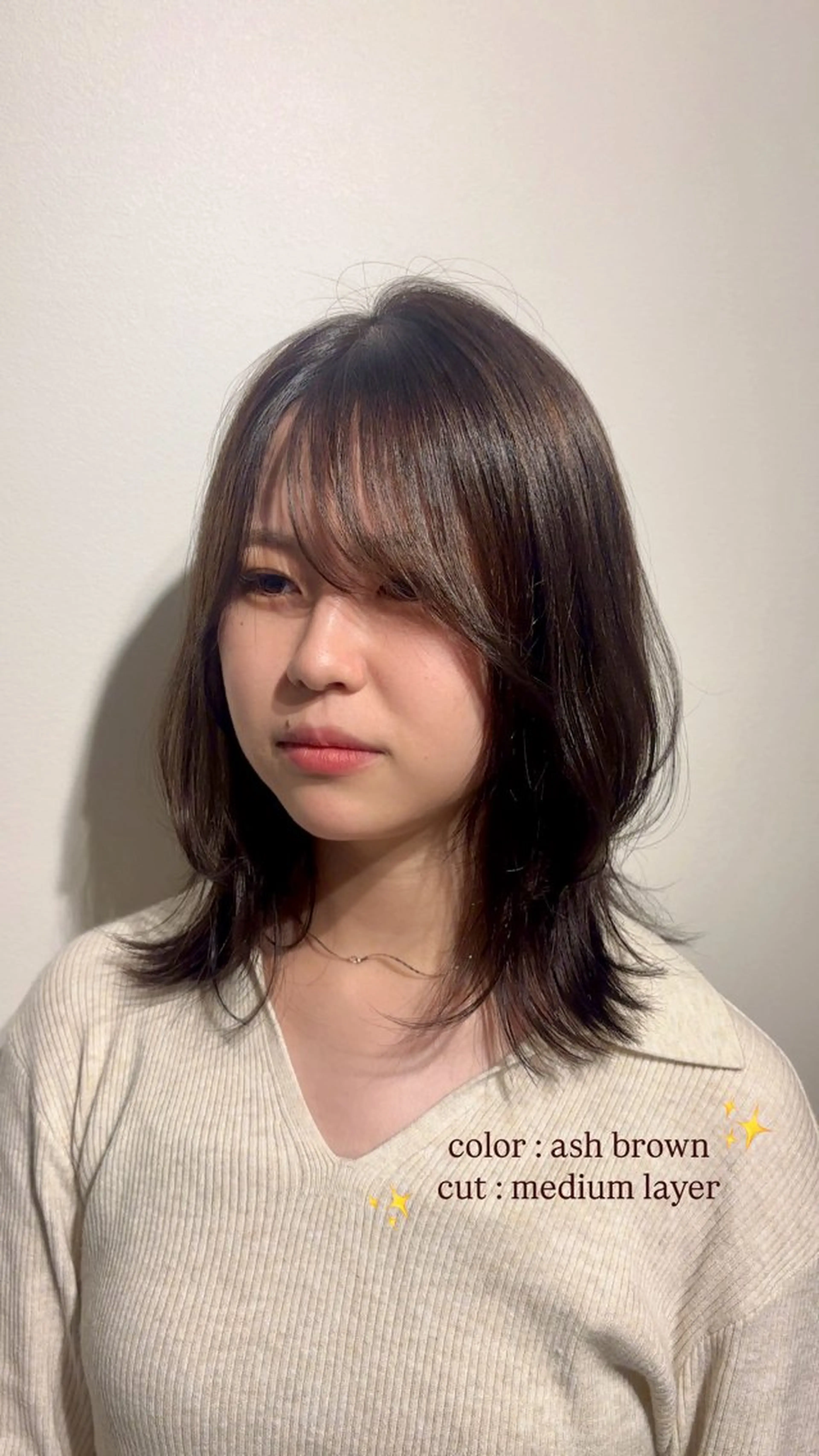 ミディアム カット ヘアカラー トリートメント 美髪✨艶髪✨髪質改善 カラー特化❣️二宮遥のヘアスタイル