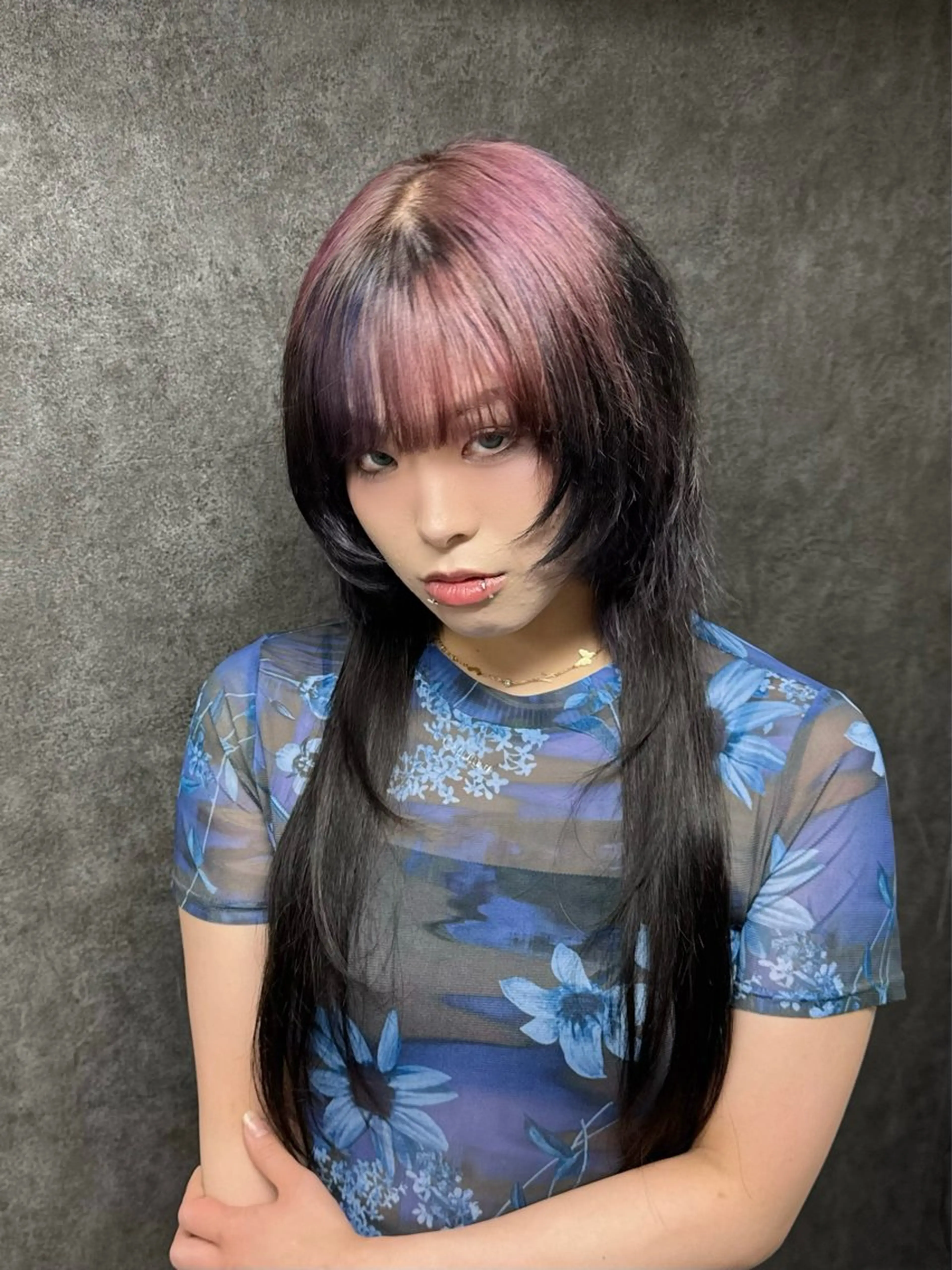 ロング カラー ヘアカラー エクステ 🐺新宿manabu カットモデル募集中のヘアスタイル