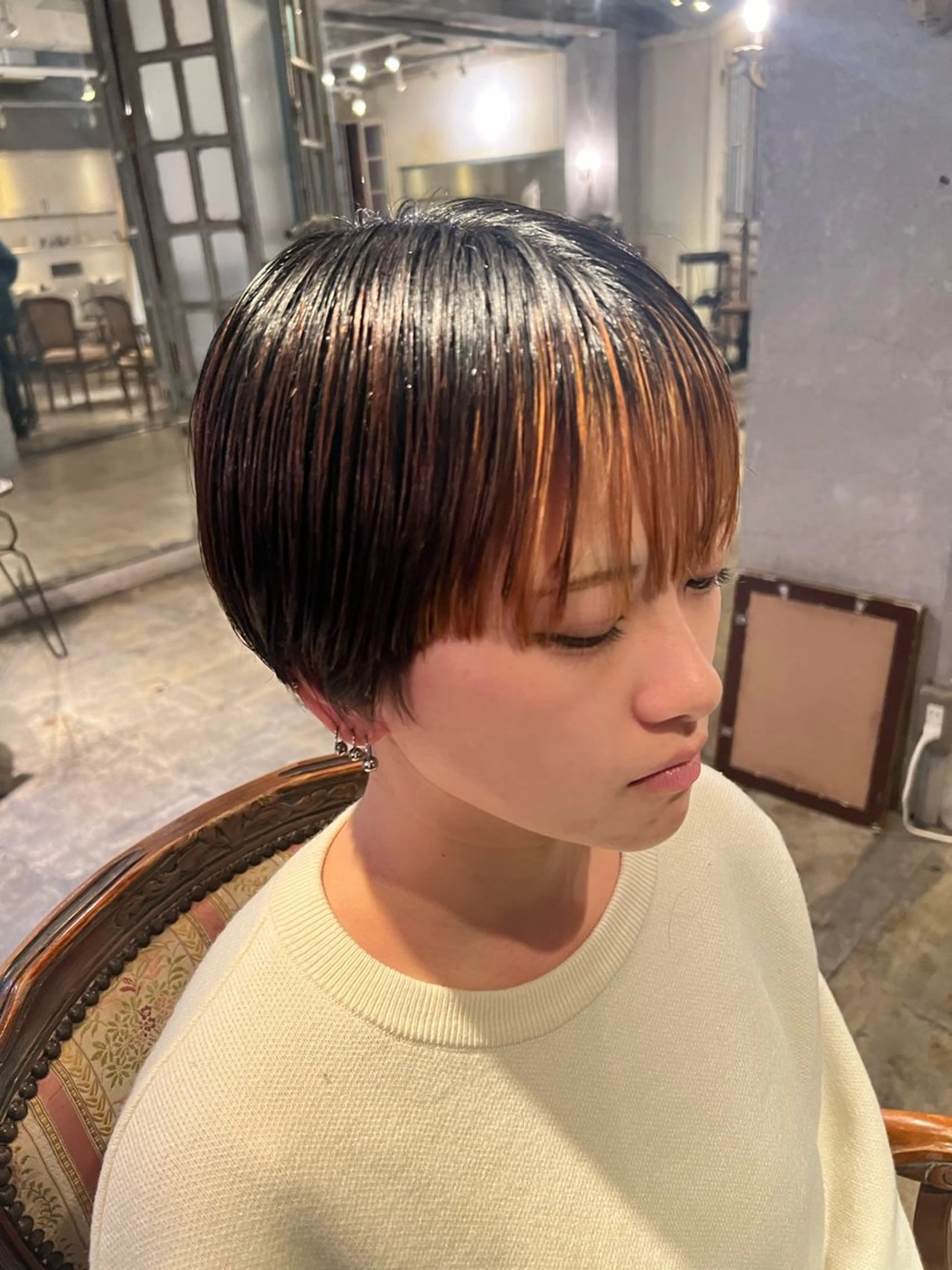 ショート ショートヘア 縮毛矯正 サンティエ都通店所属・永山 萌文のヘアスタイル