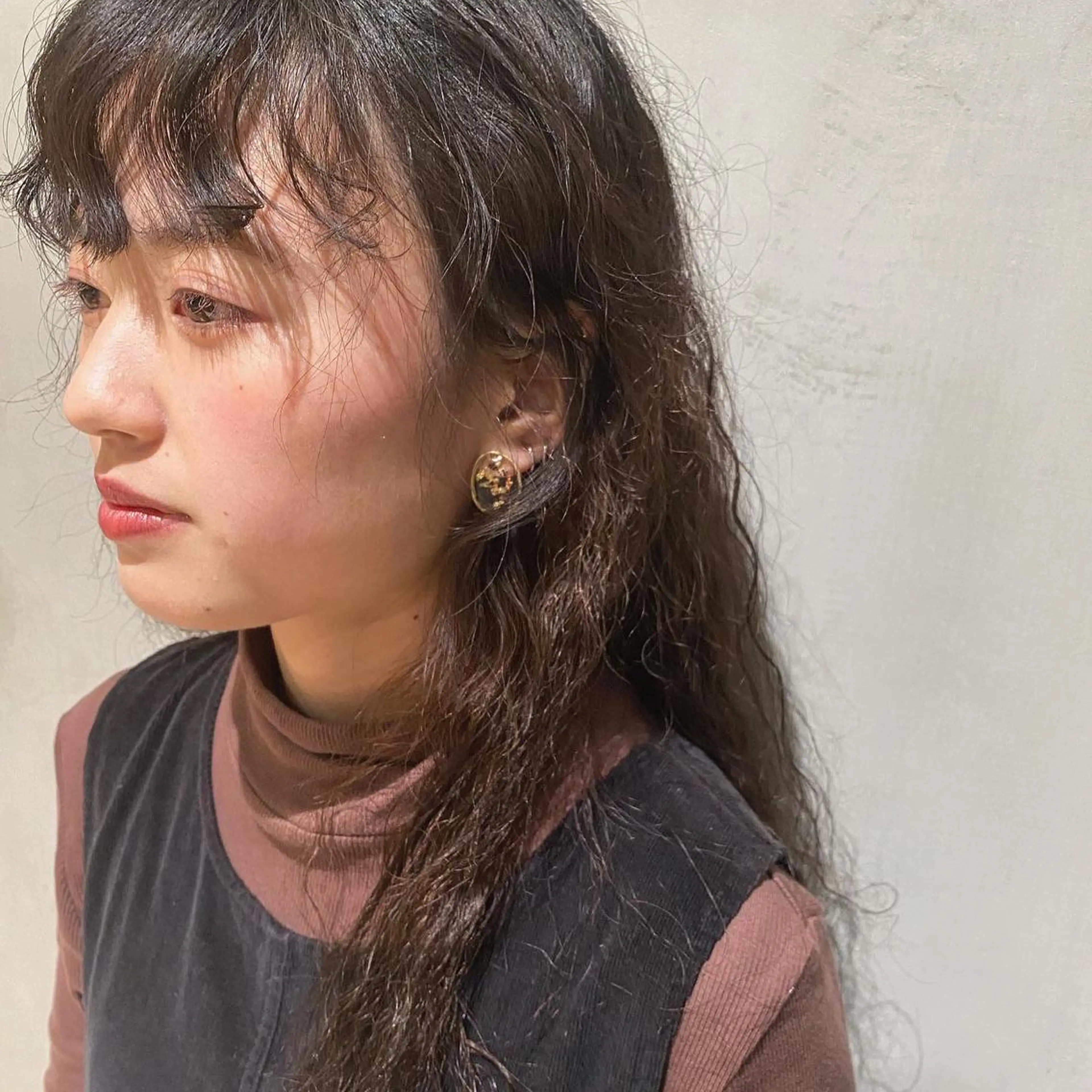 ロング パーマ カット パーマ トリートメント やまもと さえのヘアスタイル