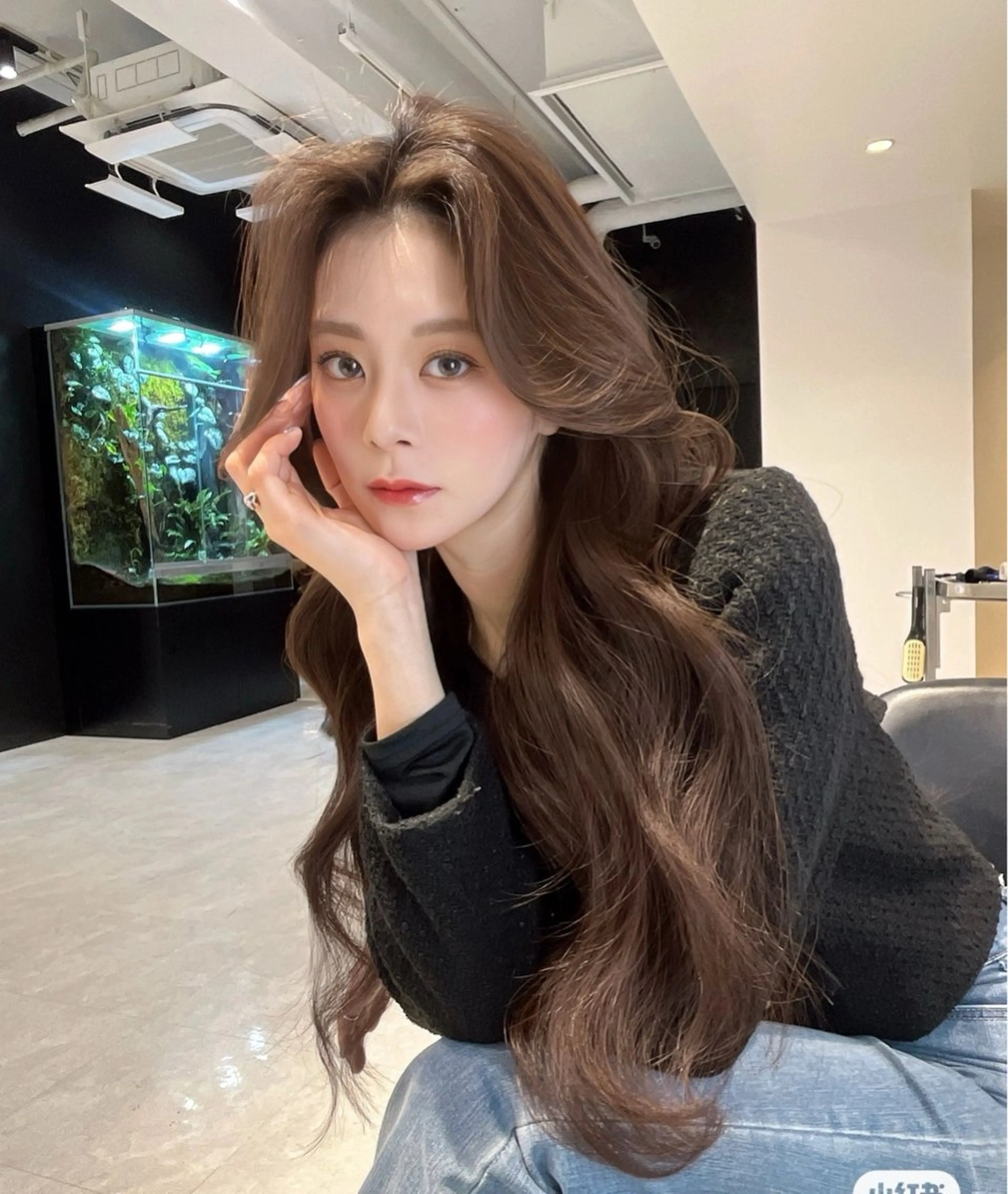 ロング カット ヘアカラー トリートメント 海野翔吾🇨🇳 ワンホンレイヤーのヘアスタイル