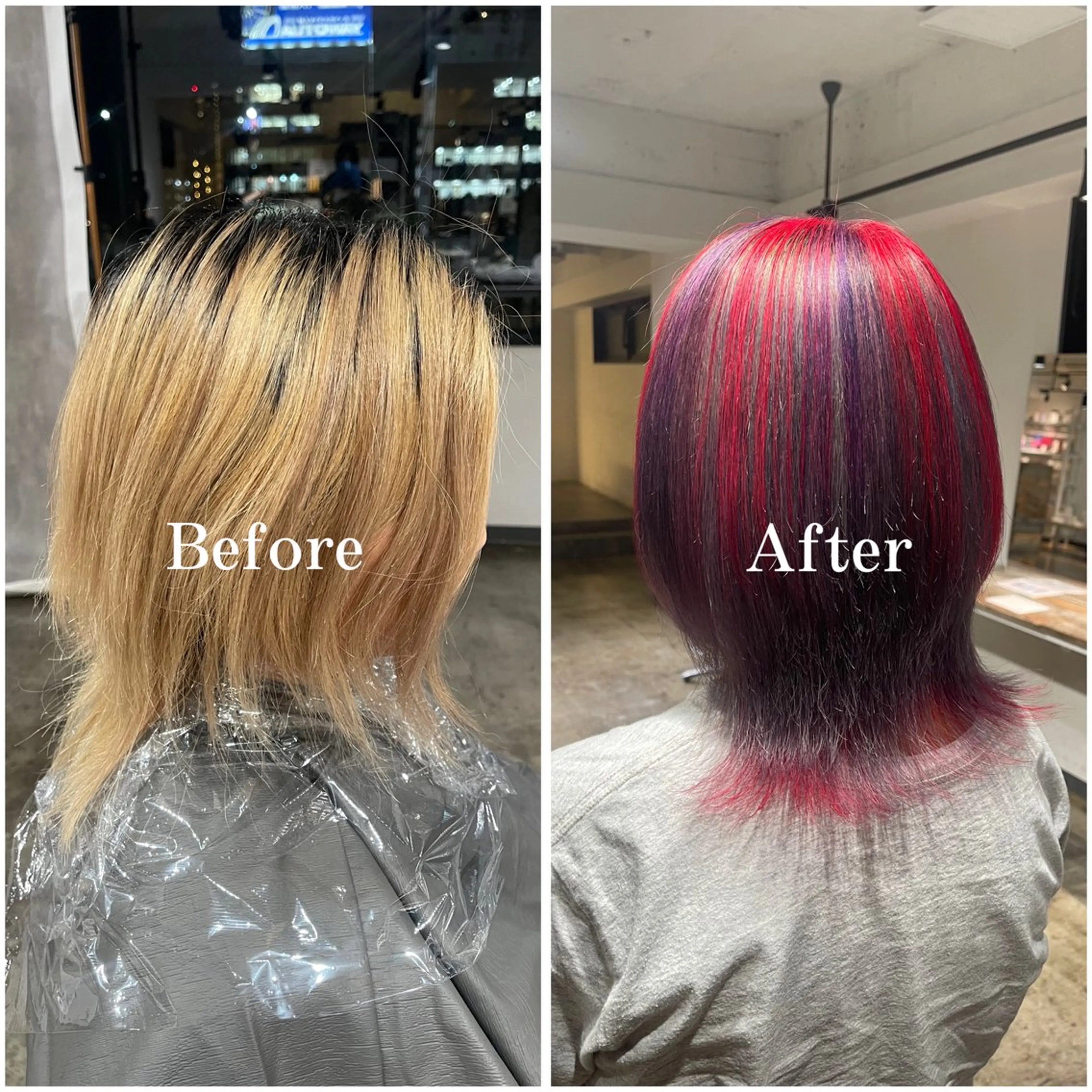 ショート カラー ブリーチ デザインカラー ハイトーンカラー ヘアカラー ムラ修正/ ハイトーン💖Riaのヘアスタイル