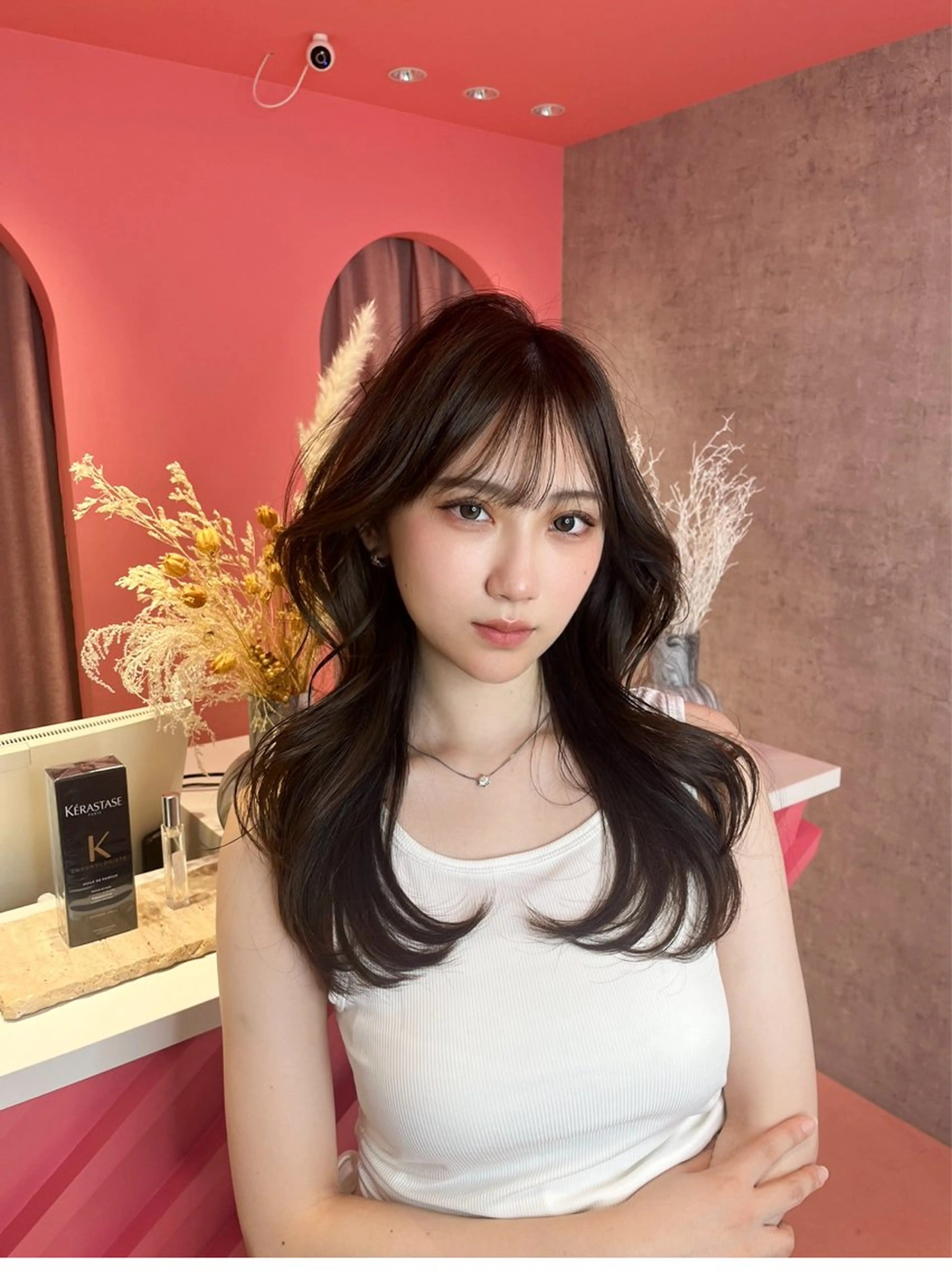 ミディアム カラー 山崎/ボブ縮毛矯正 レイヤー髪質改善のヘアスタイル