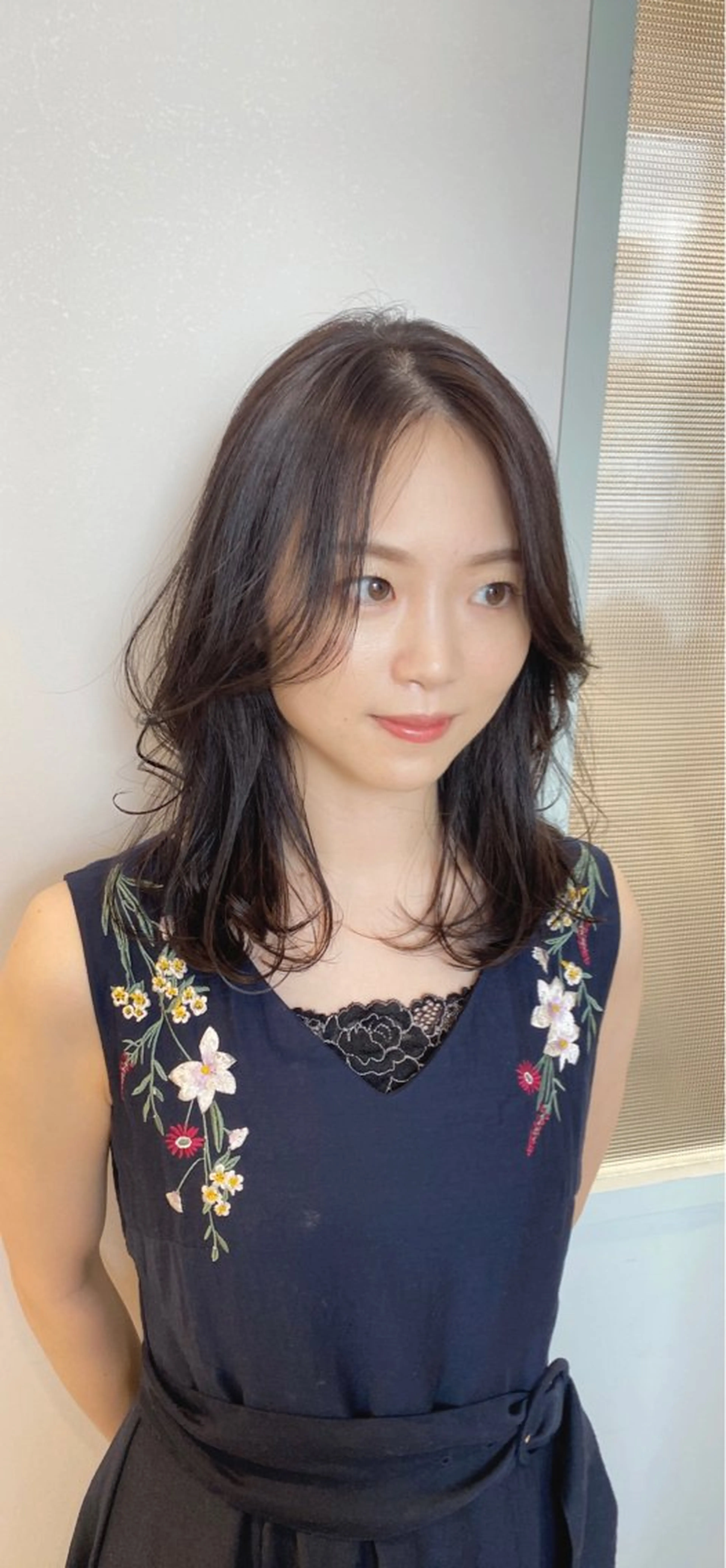 ミディアム カット ヘアカラー トリートメント 似合わせ艶髪カラー ❤️ハダユミのヘアスタイル